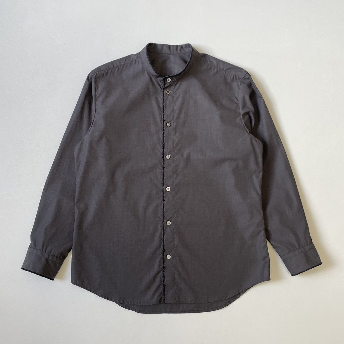 Issey Miyake ‘Contrast Stitch’ Grey Shimmer Cotton Shirt Size US L / EU 52-54 / 3 - 2 Thumbnail