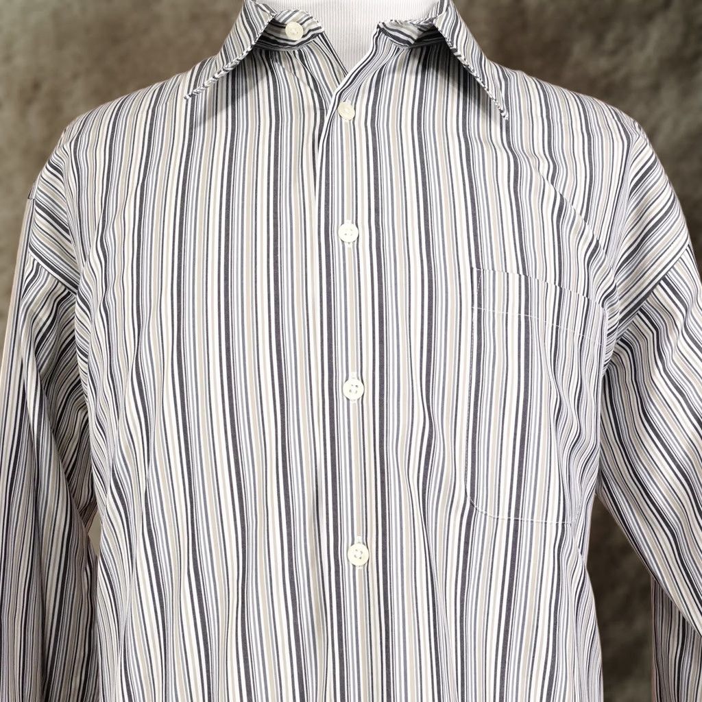Pronto Uomo Pronto Uomo Shirt Mens 2XL Blue Stripe Non Iron Dress Long Sleeve Size 48R - 1 Thumbnail