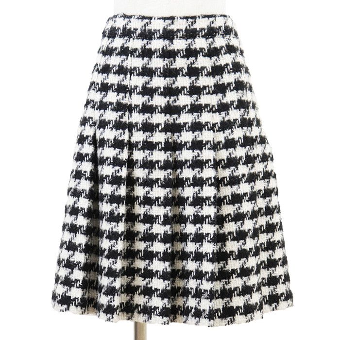 Celine Celine CELINE Houndstooth Wool Blend Pleated Skirt Textile Skirts DUTY FREE for USA Size ONE SIZE - 1 Thumbnail