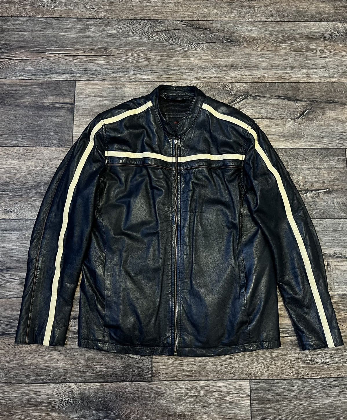 Aviatrix Black Leather Bomber Jacket Size S