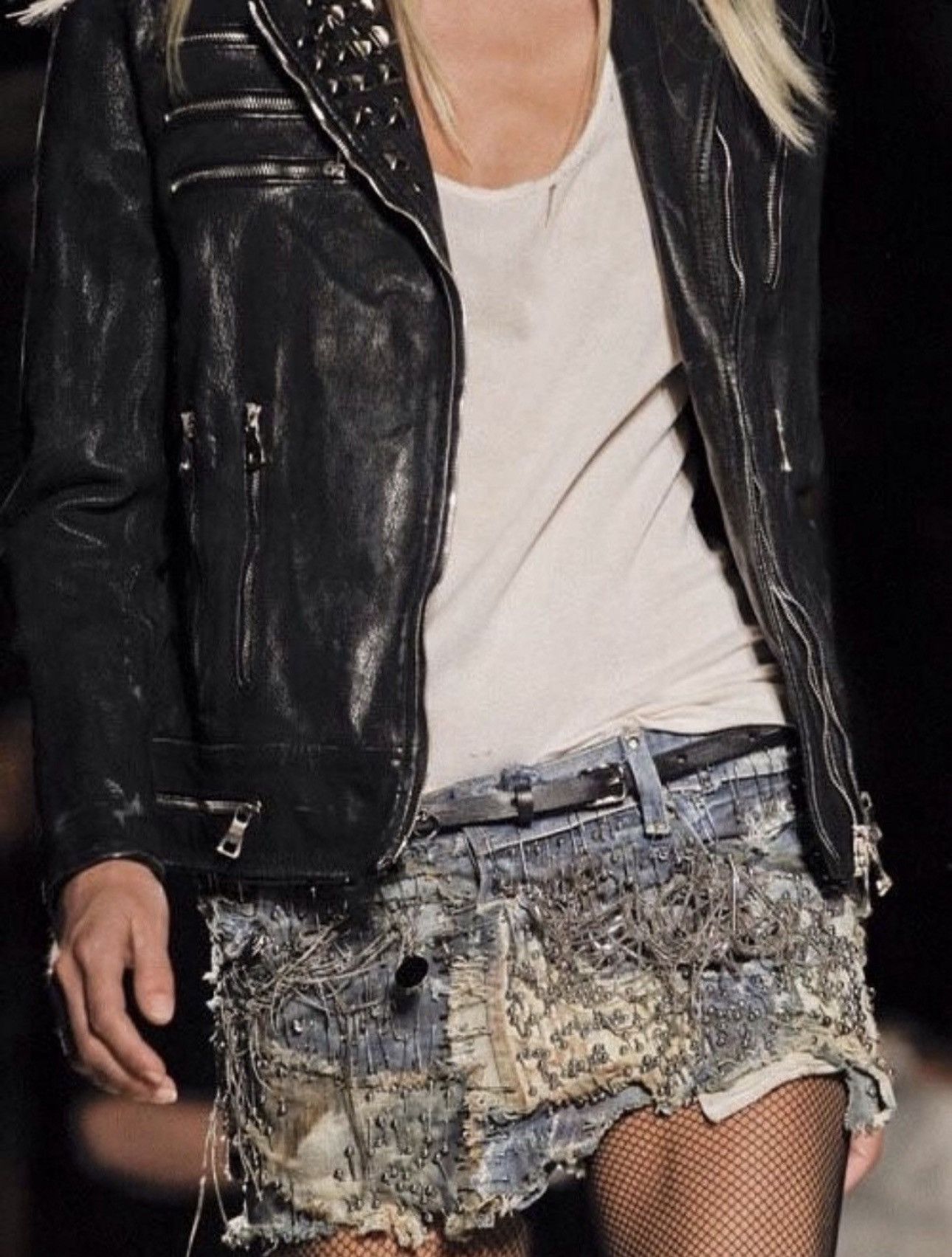 Balmain SS11 Balmain Studded Chain Leather Biker Jacket Decarnin Era Size US XS / EU 42 / 0 - 7 Thumbnail
