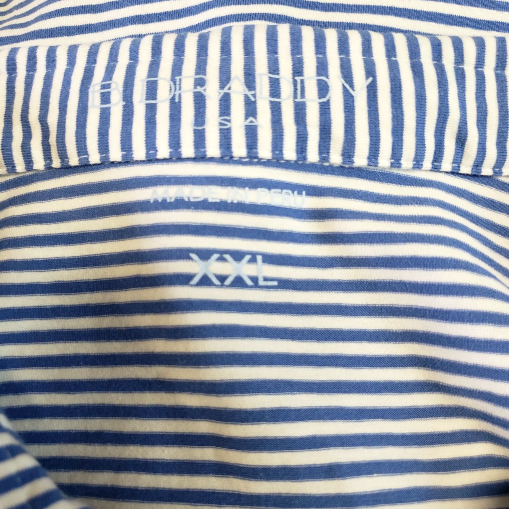 Vintage B. Draddy Polo Shirt Mens 2XL Blue White Stripe Short Sleeve Shirt Polo Size US XXL / EU 58 / 5 - 5 Thumbnail