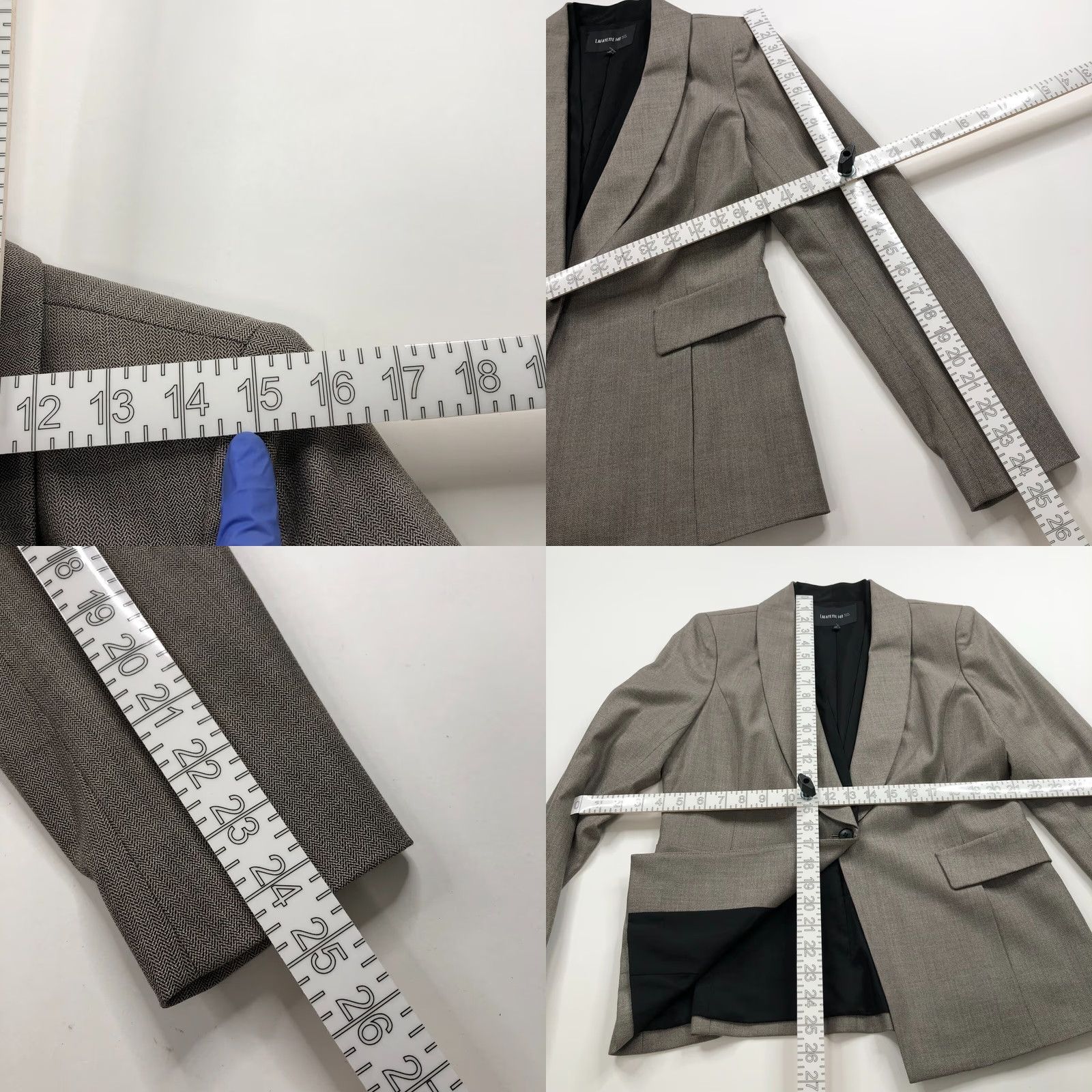 Vintage Lafayette 148 Womens Blazer Jacket Brown Gray Wool Blend Single Button L Jacket Mid-Length Solid Buttoned Blazer Womens Size L / US 10 / IT 46 - 8 Thumbnail
