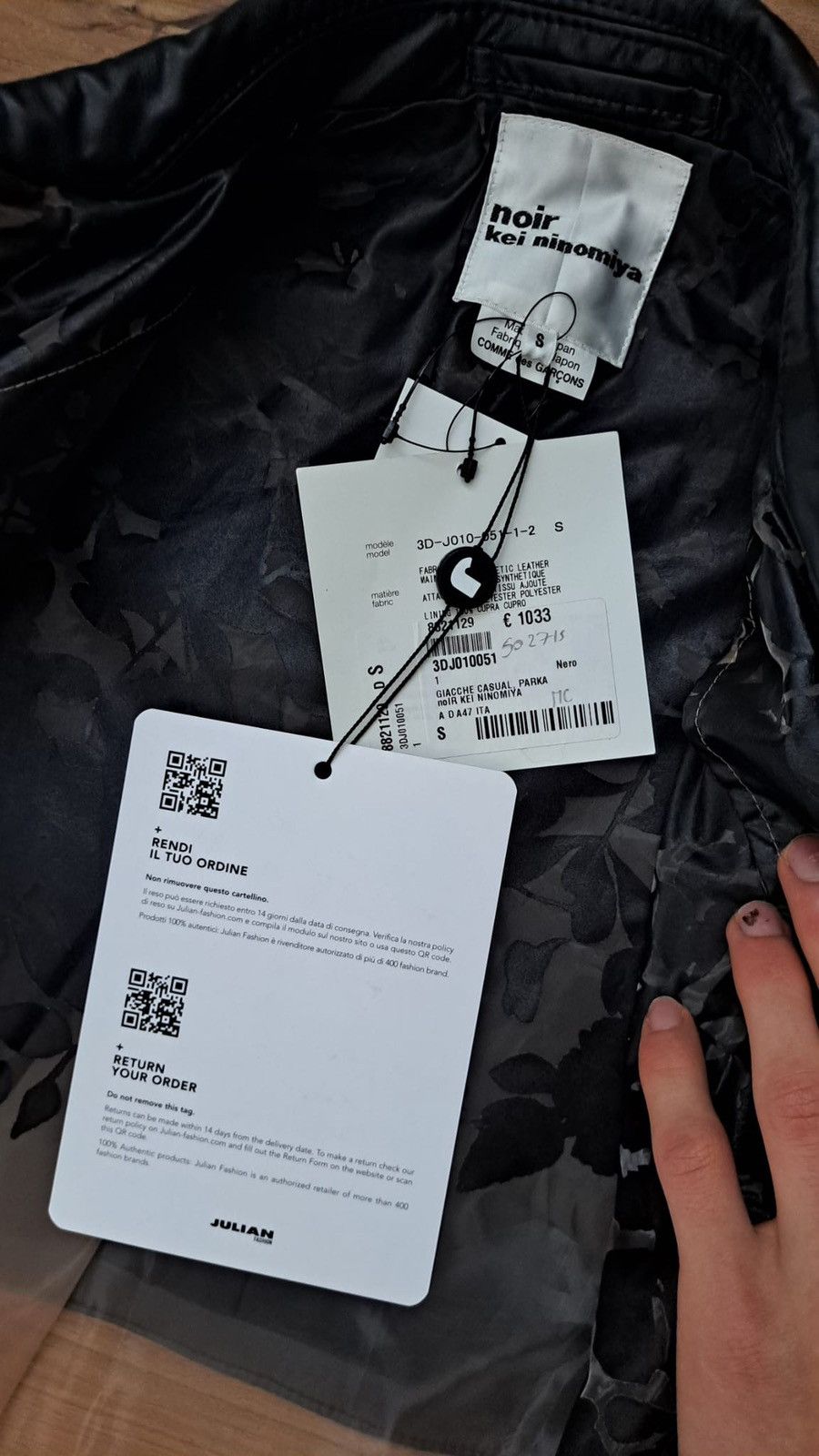 Noir Kei Ninomiya NWT CDG x Noir Kei Nonimiya FW19 Organza Cropped Jacket Size S / US 4 / IT 40 - 5 Thumbnail