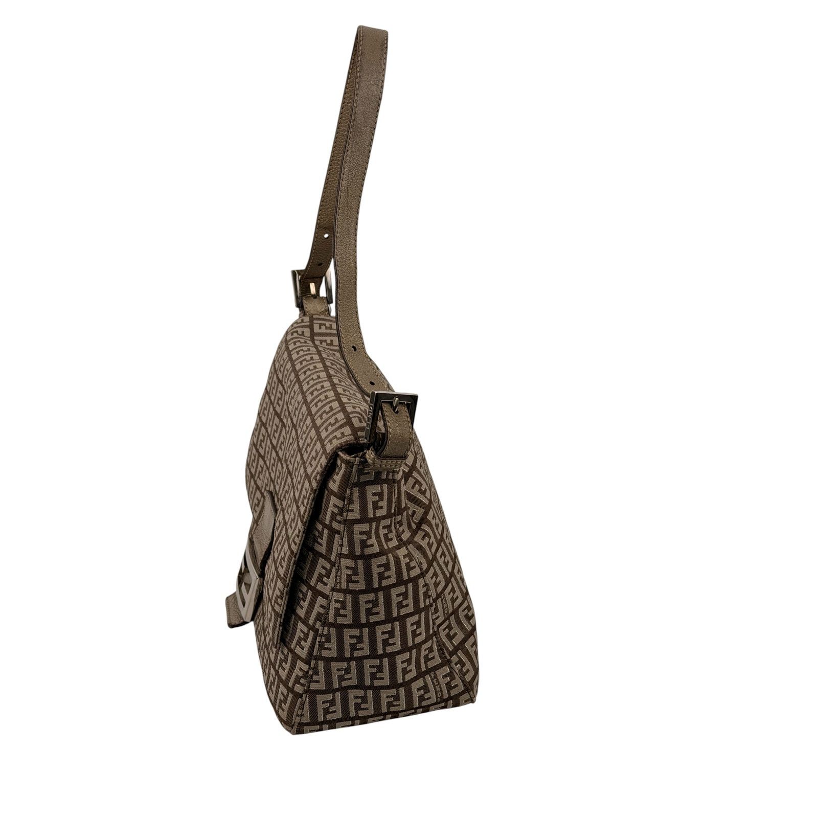 Fendi Fendi Zucchino Fabric and Leather Mama Baguette Bag Size ONE SIZE - 4 Thumbnail