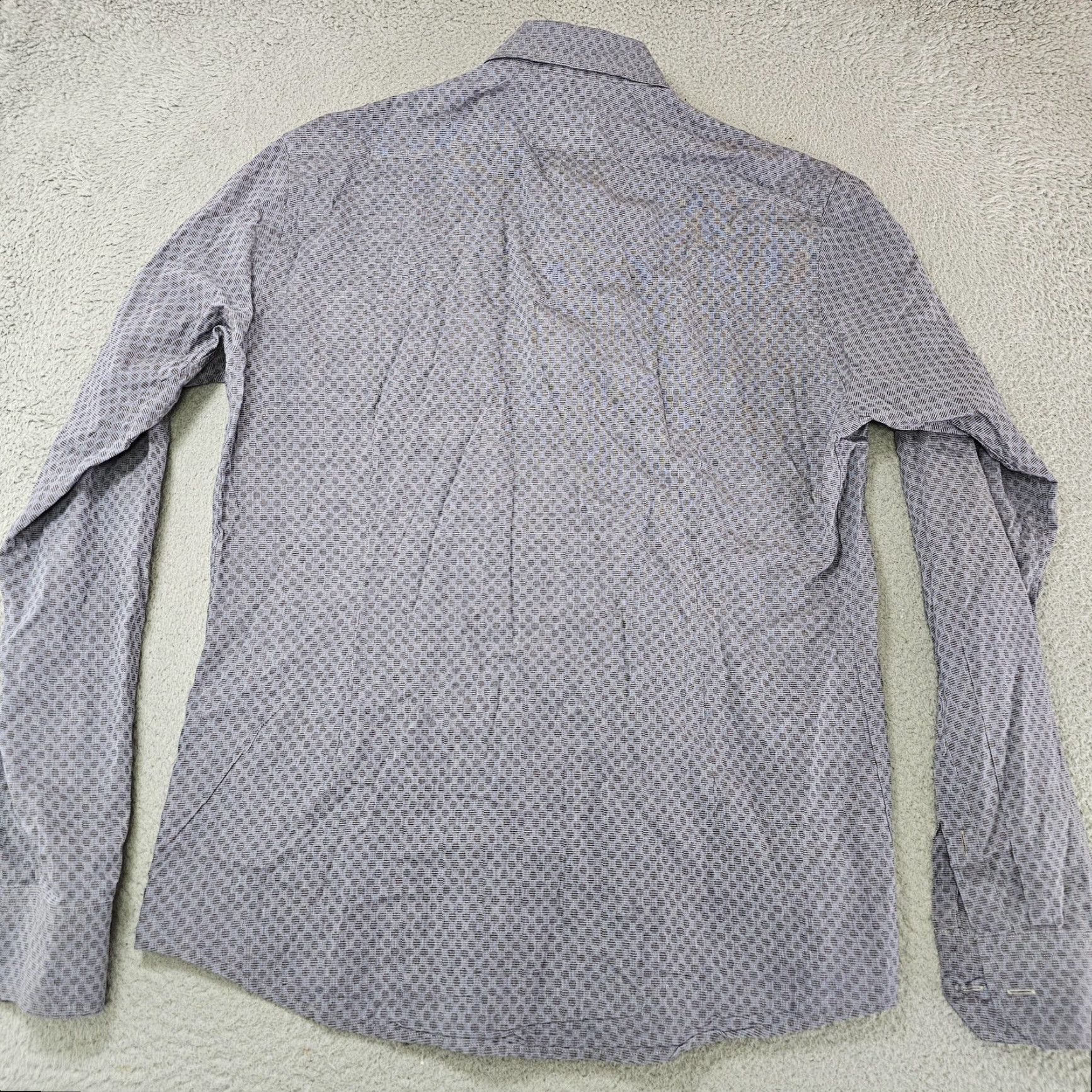 Eton Eton Shirt Mens Large Slim Fit Geometric Pattern Long Sleeve Button-Up Blue/Gray Size US L / EU 52-54 / 3 - 6 Thumbnail
