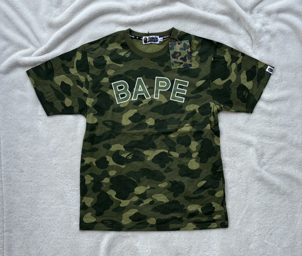 Bape Bape Green Camo Spellout Logo Tee Size US XL / EU 56 / 4 - 1 Preview