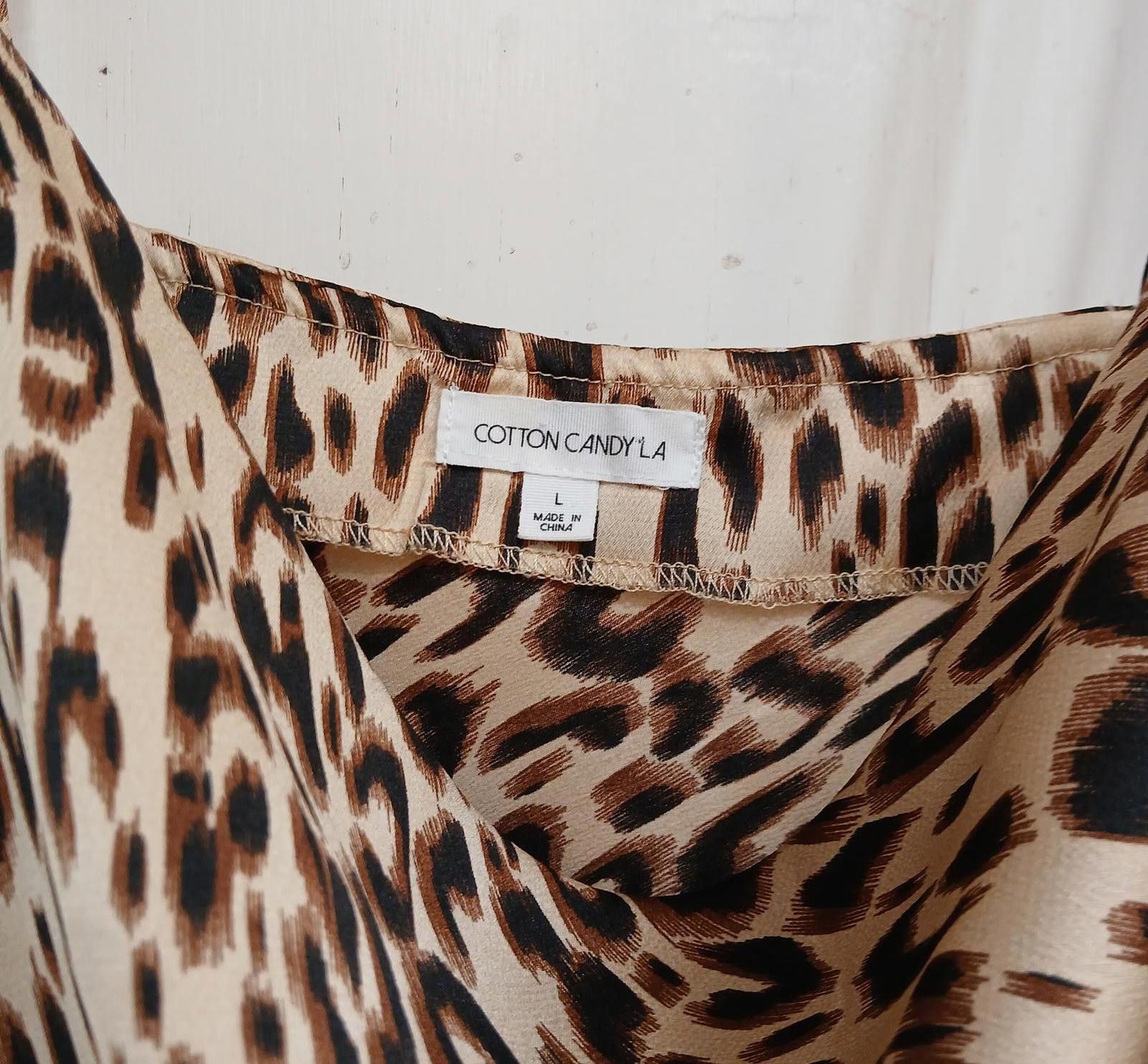 Designer Cotton Candy LA Spaghetti Strap Animal Print Dress Large Size L / US 10 / IT 46 - 4 Thumbnail