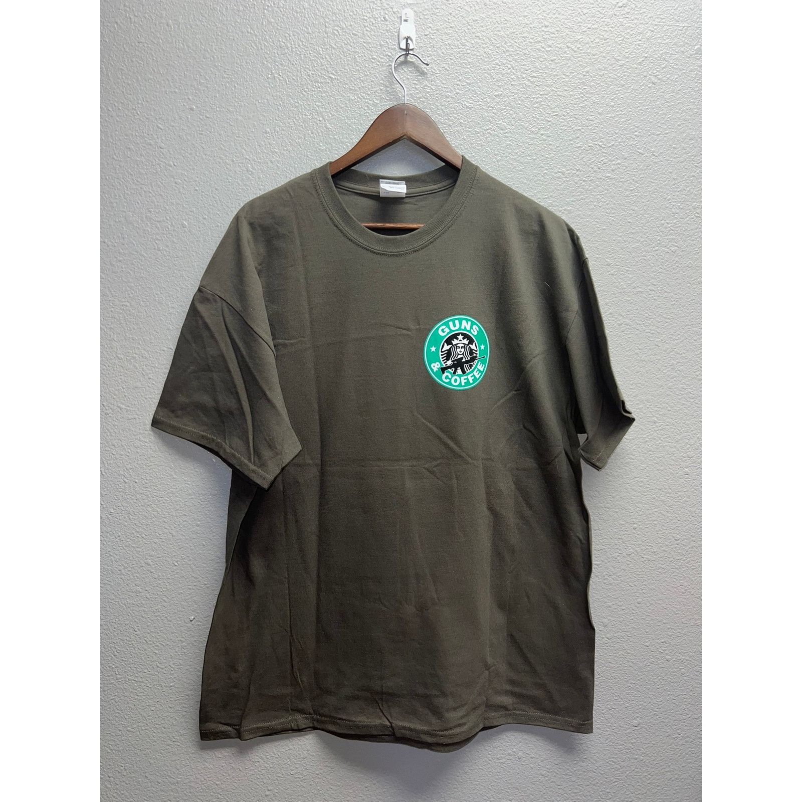 Gildan Guns And Coffee Shrit Graphic Gray Ultra Cotton Gun AR 15 XL Size US XL / EU 56 / 4 - 2 Thumbnail