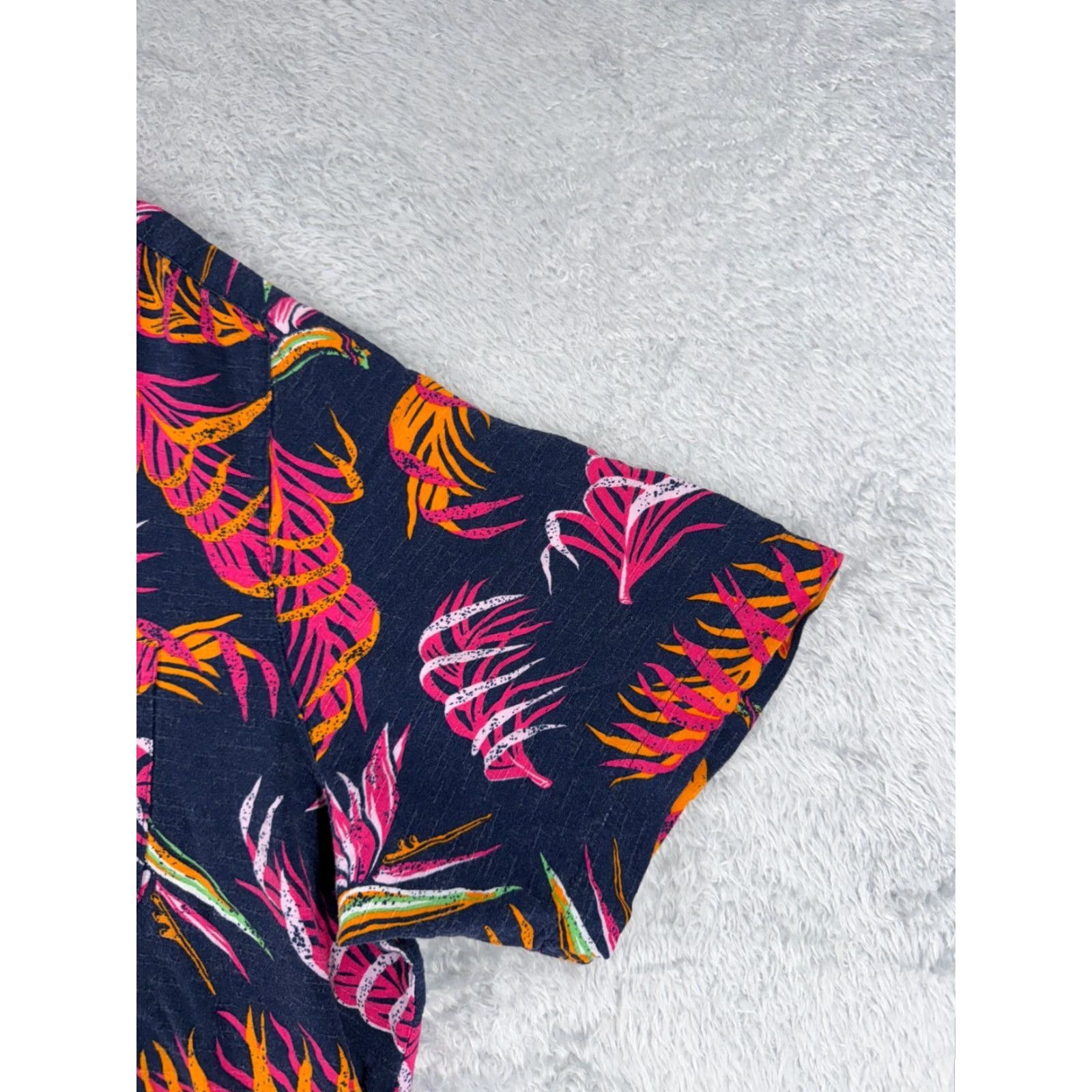 George George Shirt Men 2XL XXL Floral Hawaiian Beach Bird Of Paradise Pink Blue Orange Size US XXL / EU 58 / 5 - 2 Thumbnail