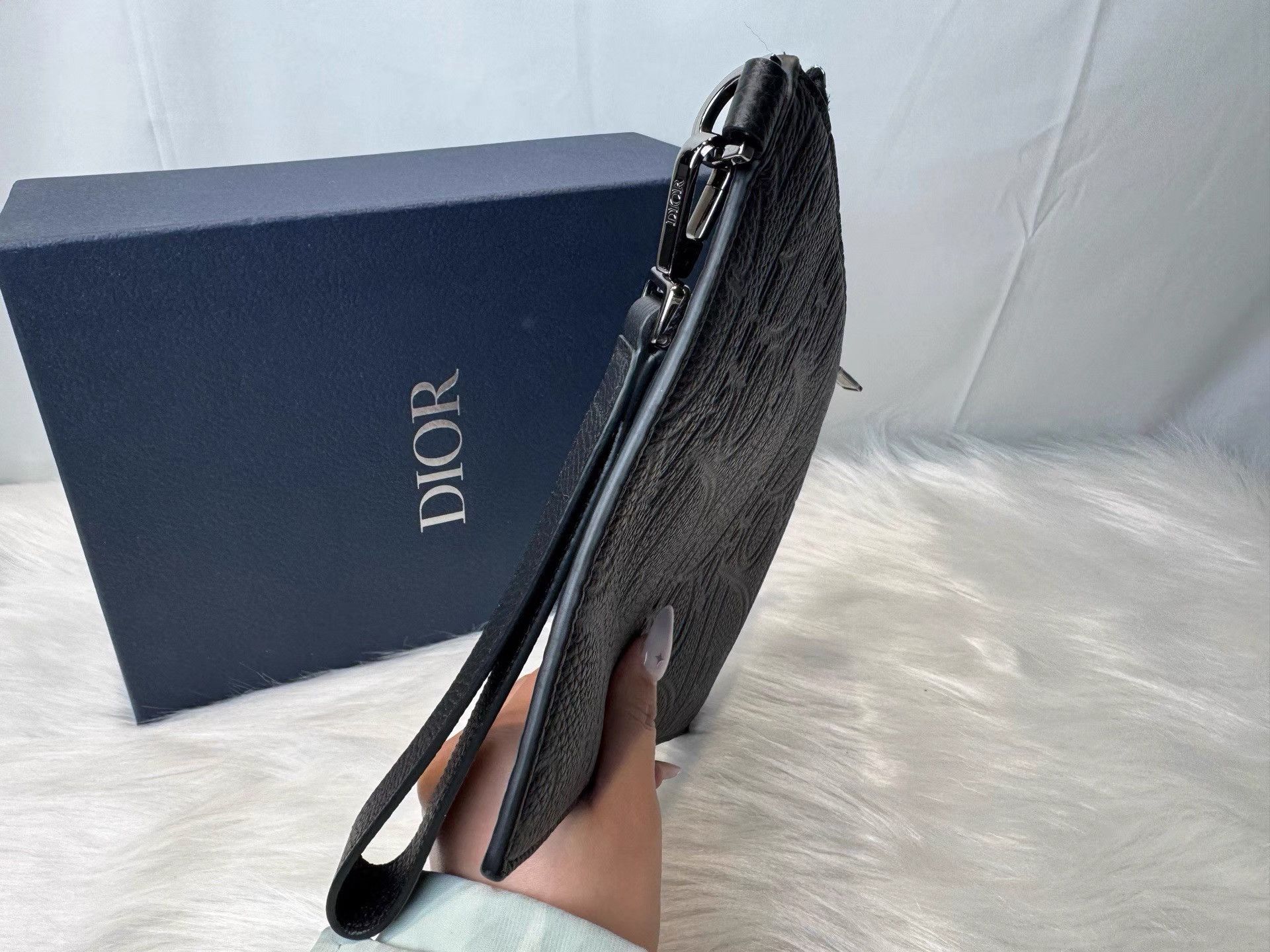 Dior DIOR Gravity Leather Zip Pouch Wristlet K36 Size ONE SIZE - 5 Thumbnail