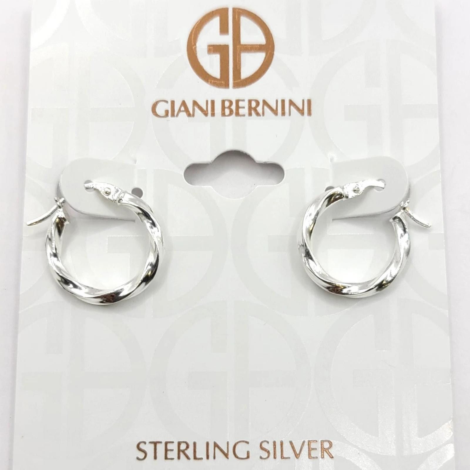 Giani Bernini Giani Bernini Sterling Silver Oval Twist Hoop Earrings 15mm Size ONE SIZE - 3 Thumbnail