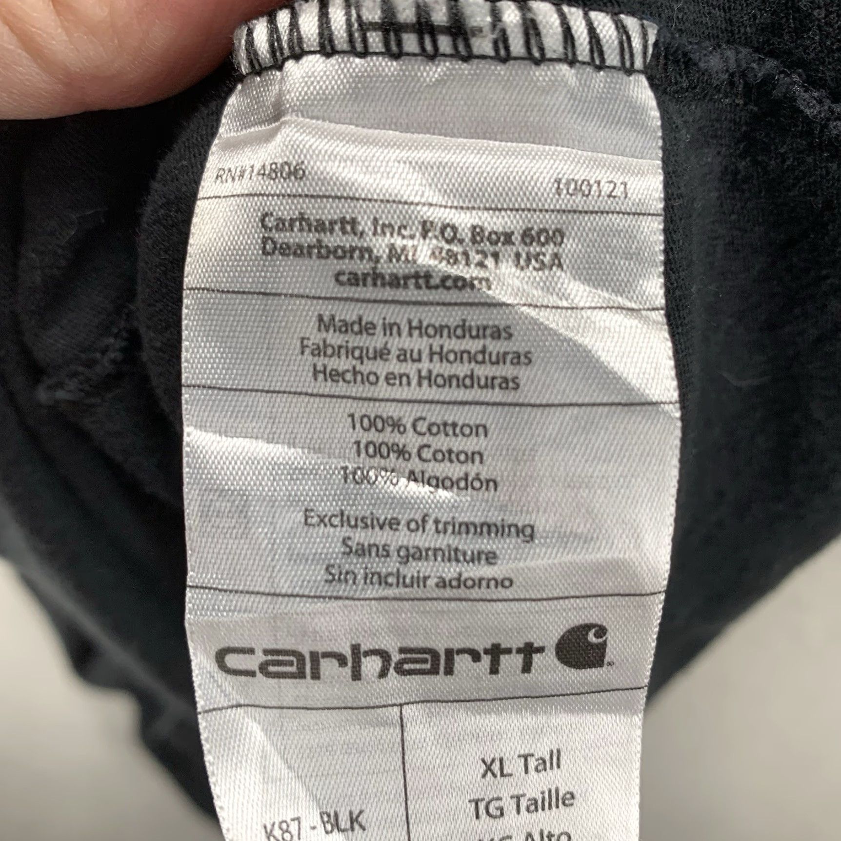 Carhartt Carhartt Mens T-Shirt XLT Tall Short Sleeve Crew Neck All Cotton Black Logo Pocket Regular Fit (K87) Size US XL / EU 56 / 4 - 6 Thumbnail