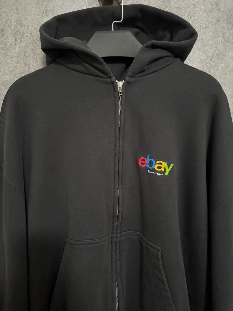 Balenciaga Balenciaga Eaby Branded Black Zip-Up Hoodie Size US XL / EU 56 / 4 - 2 Thumbnail