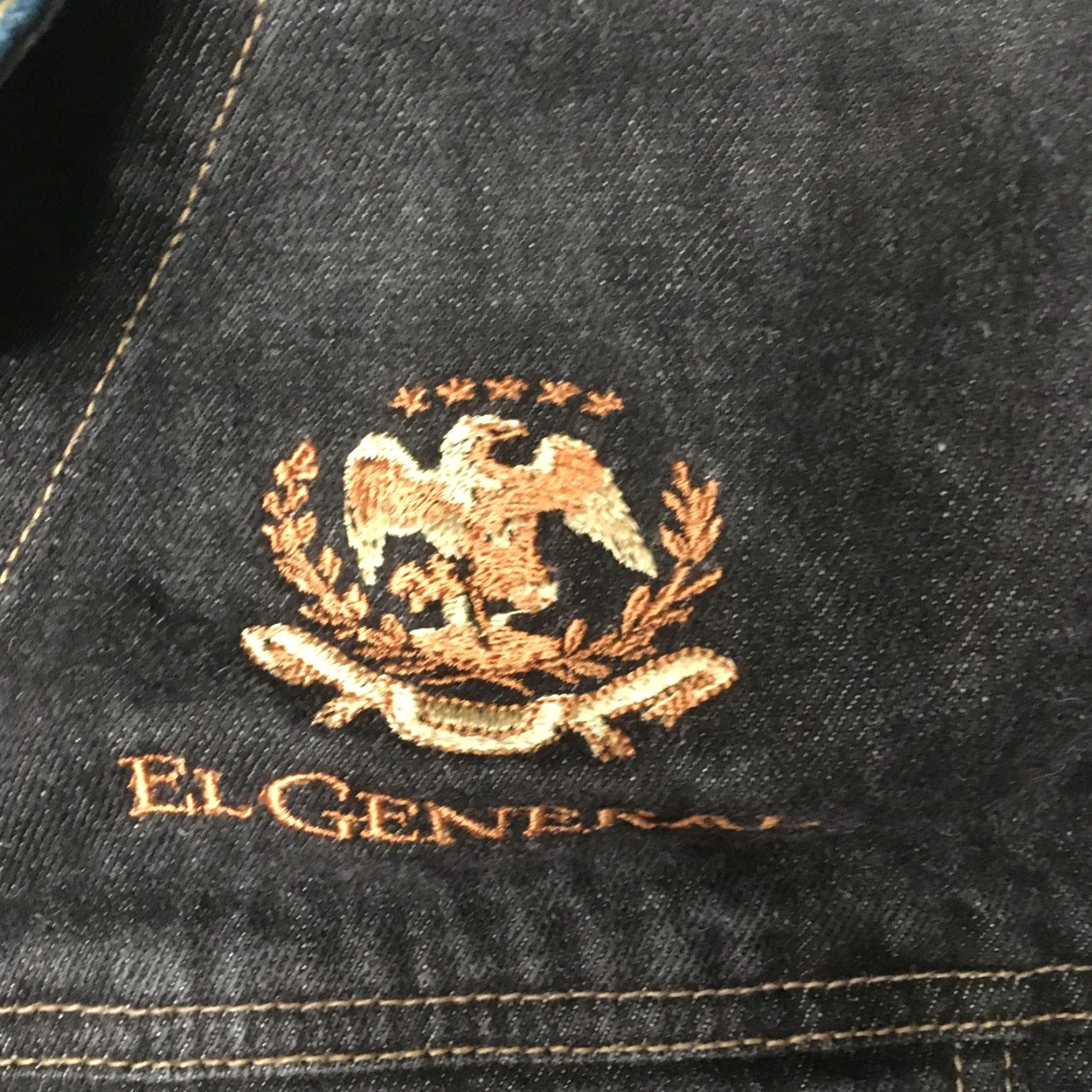 Denime El General Denim Embroidered Jacket Men S Gray Jean Jacket Embroidered Croc Gator 90s Vintage Style Mens Sized S Size US 29 - 4 Thumbnail