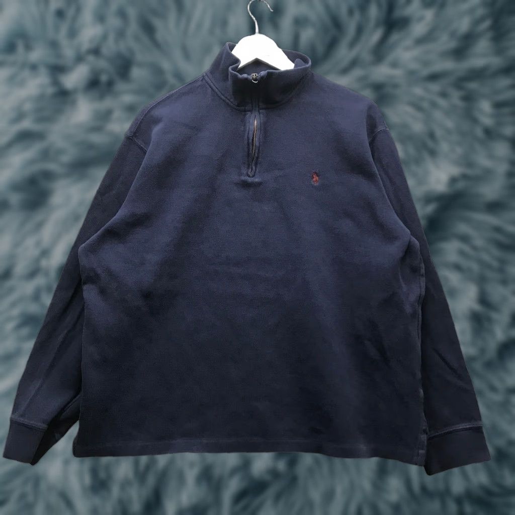 Polo Ralph Lauren Polo Ralph Lauren 1/4 Zip Ribbed Pullover Sweater Mens XL Navy Maroon Pony Shirt Casual Womens? Size US XL / EU 56 / 4 - 1 Thumbnail