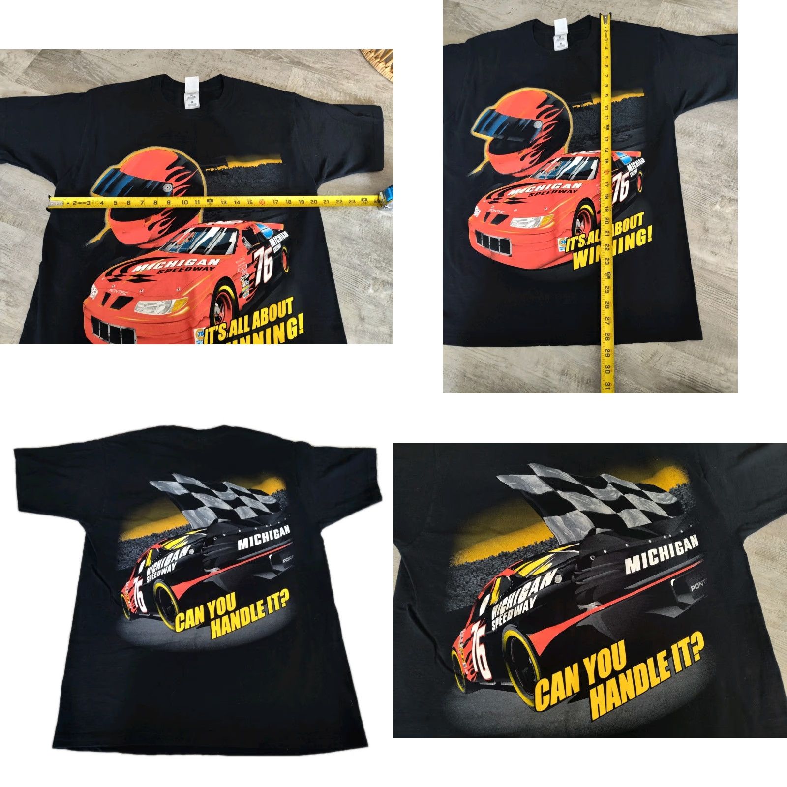 Fruit Of The Loom VINTAGE Michigan Speedway Nascar T-Shirt Adult Large Black Graphic Print 90s Racing Y2K Unisex Size US L / EU 52-54 / 3 - 8 Thumbnail
