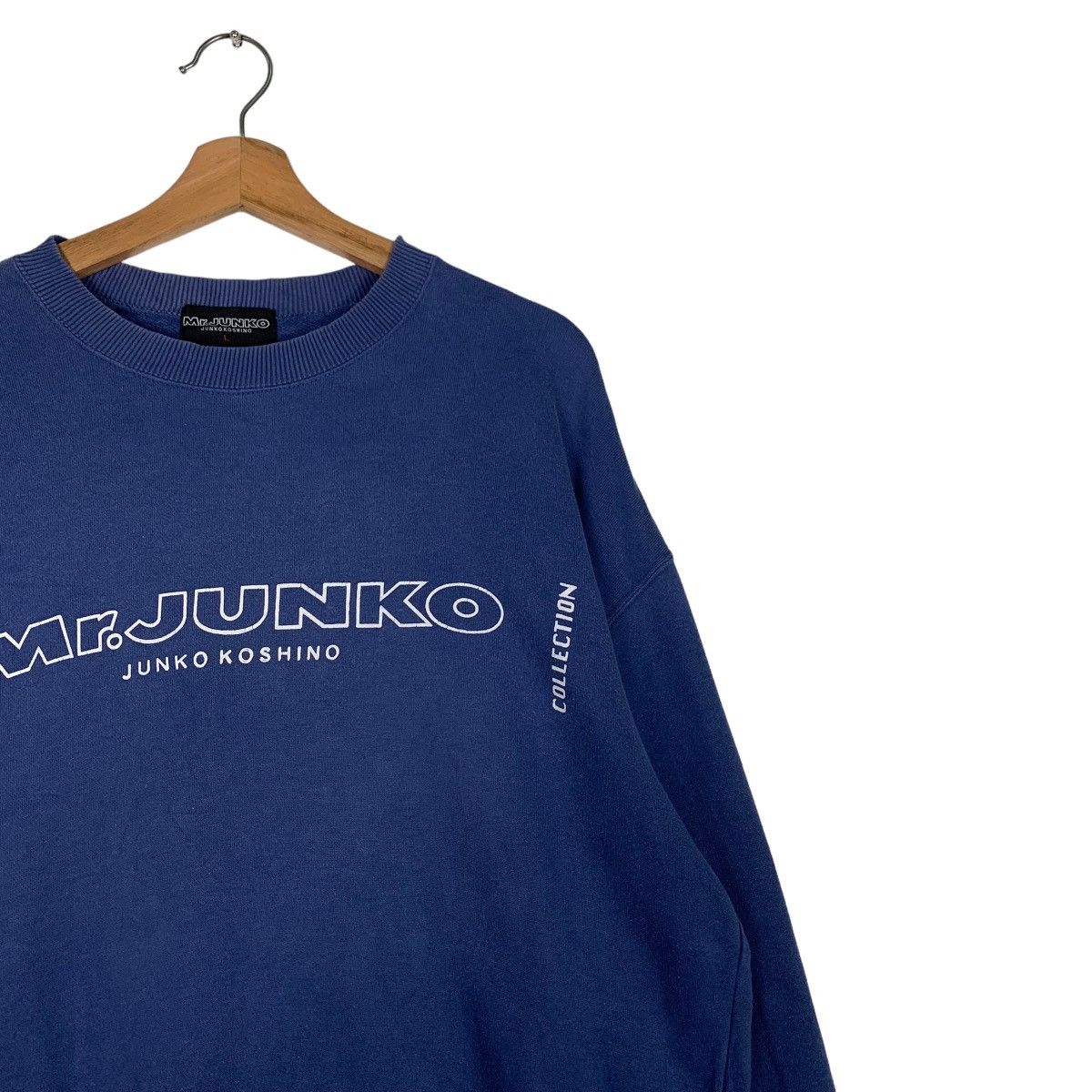 Mr. Junko MR.JUNKO Junko Koshino Big Logo Blue Sweatshirts #0673-C31 Size US L / EU 52-54 / 3 - 3 Thumbnail