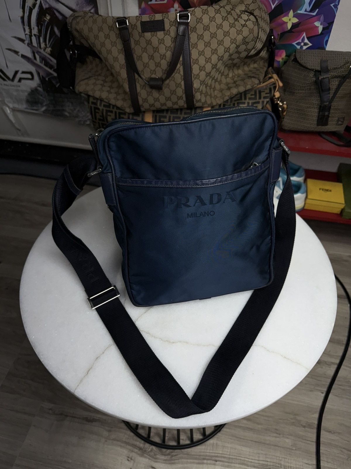 Prada Prada Messenger Nylon Bag Prada Logo Crossbody Bag Preowned Size ONE SIZE - 21 Thumbnail