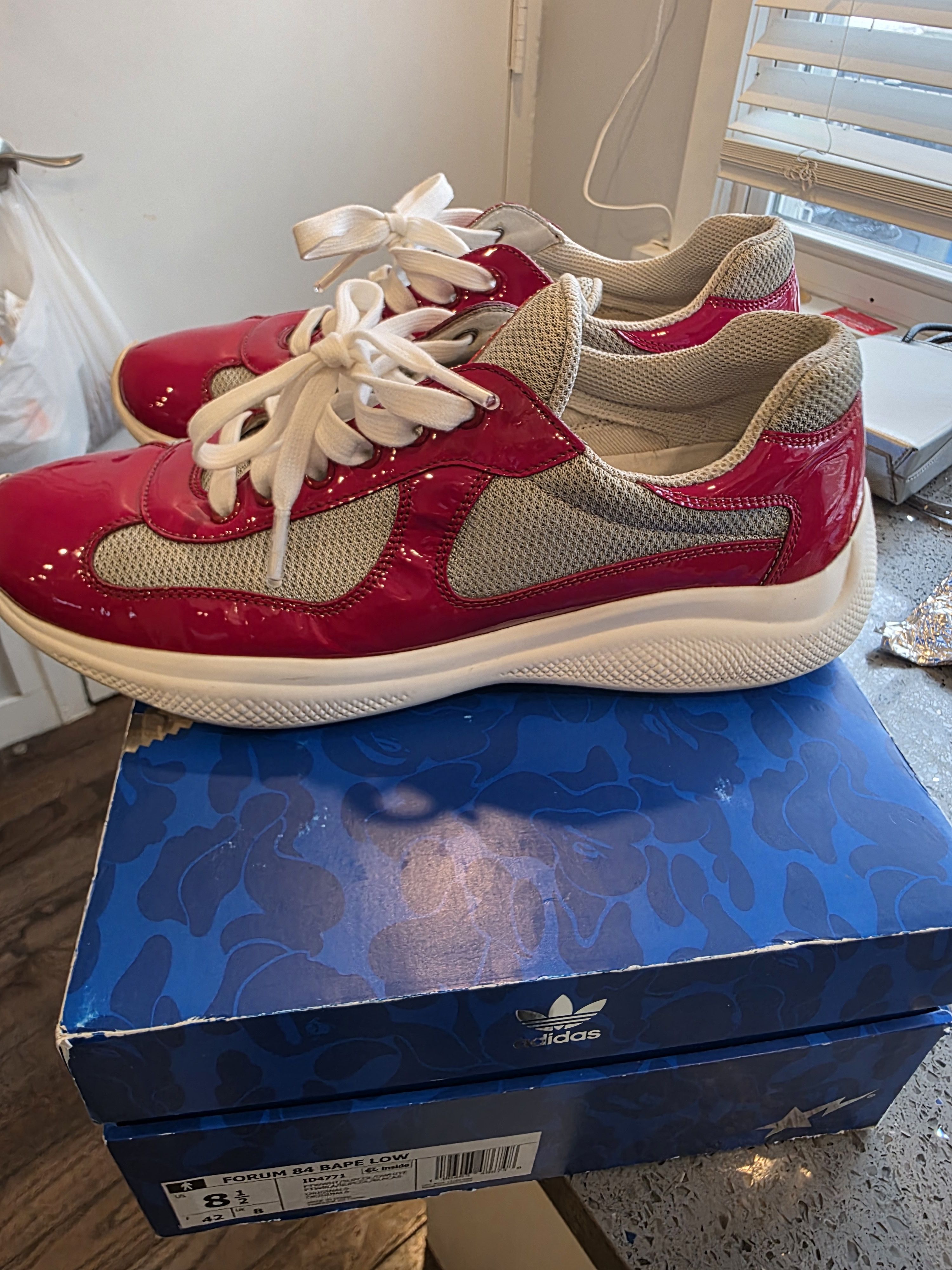 Prada Red Prada America's Cup Sneakers Size US 9 / EU 42 - 2 Thumbnail
