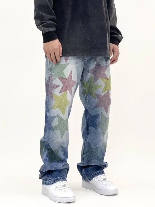 VIBE Vintage Wash Y2K Street Hip Hop Micro Flare Jeans Size US 30 / EU 46 - 6 Thumbnail