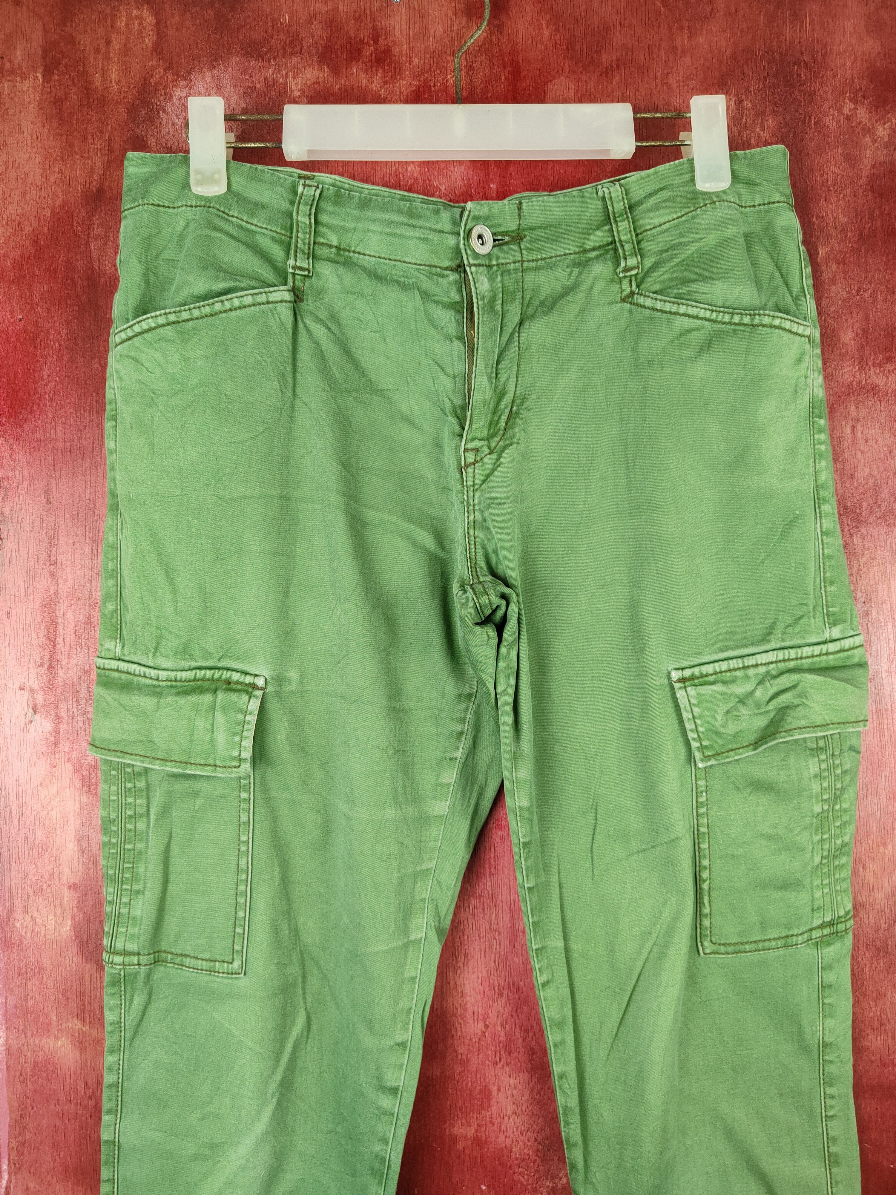 Global Work × Japanese Brand Global Work Green Multipocket Tactical Cargo Pants #S1415 Size US 31 - 2 Thumbnail