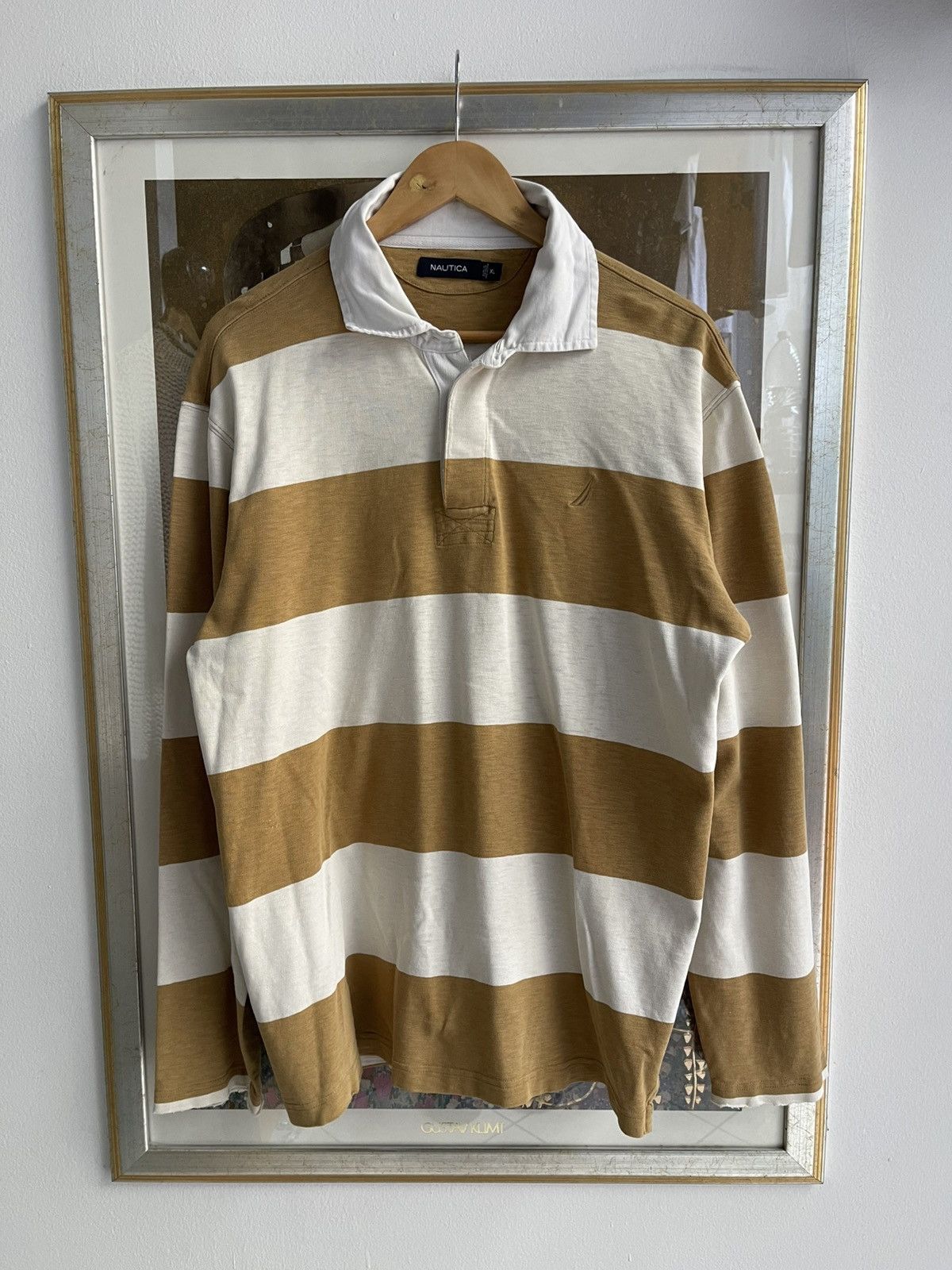 Vintage Nautica Striped Rugby Sweatshirt Distressed