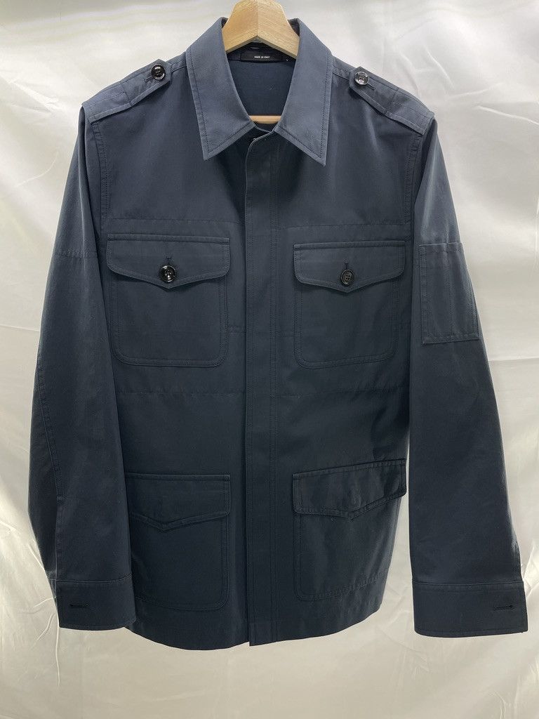 TOM FORD Navy Blue Cotton Button Military Field Jacket