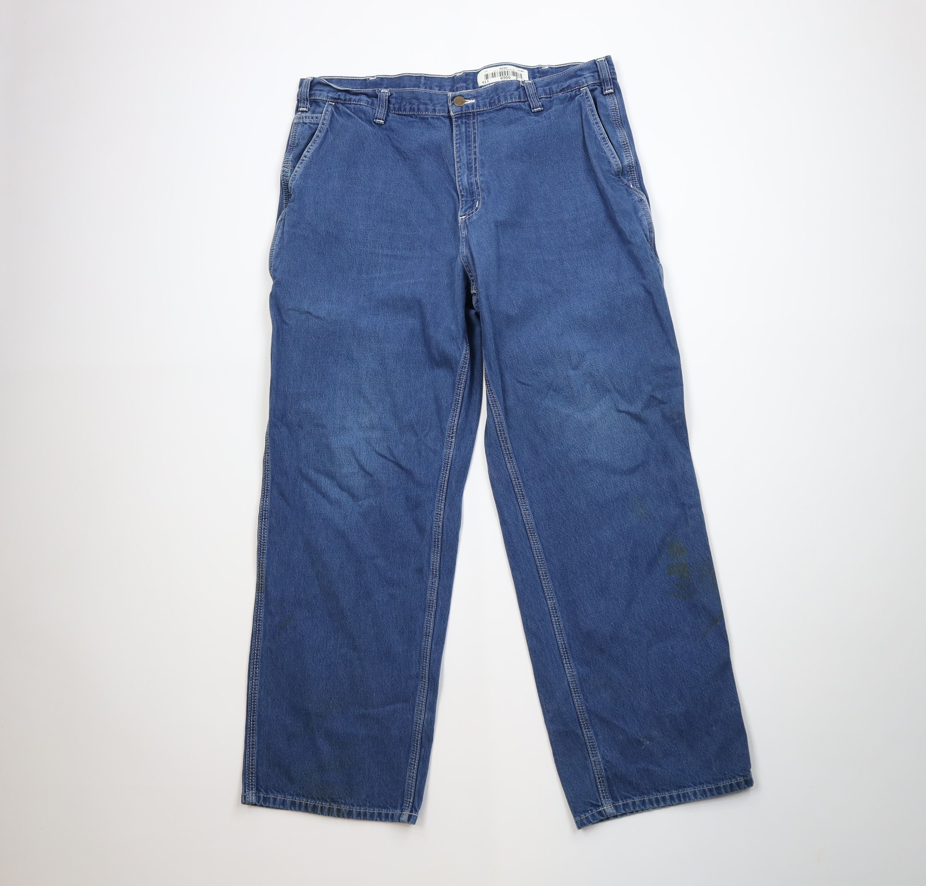 Carhartt Vintage Y2K Carhartt Wide Leg Dungaree Denim Jeans Blue Size 38" / US 16 / IT 52 - 1 Thumbnail