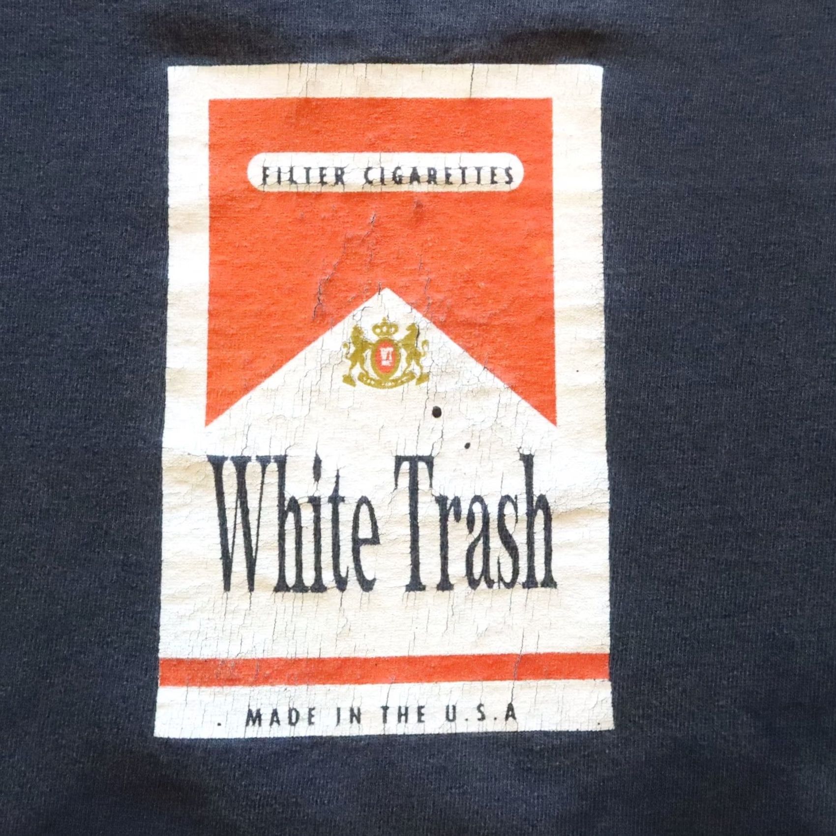 Vintage VINTAGE Marlboro Cigarettes Tee Shirt Men's XL Black White Trash Made in USA Marlboro Cigarettes Tee tshirt XL Black Massa Trash? Size US XL / EU 56 / 4 - 6 Thumbnail