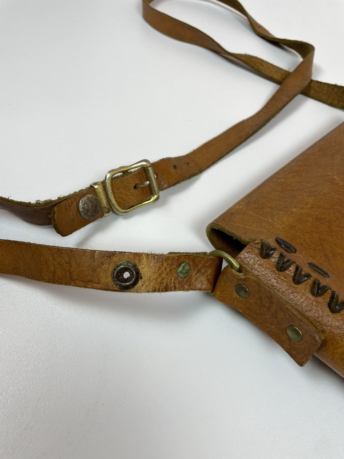 Handmade × Vintage Vintage Handmade leather crossbody bag Retro Womens Hippie Size ONE SIZE - 6 Thumbnail