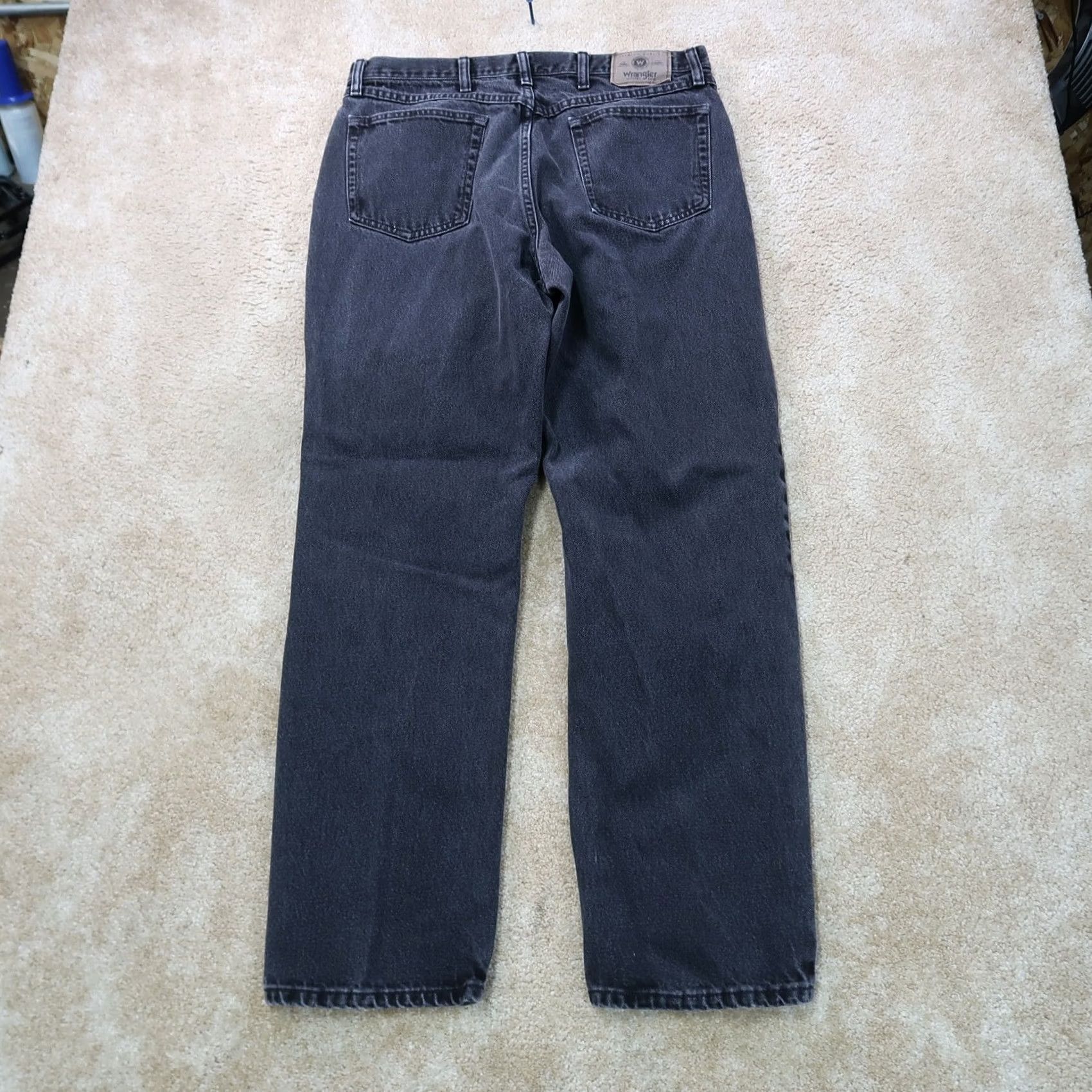 Wrangler Wrangler Jeans Straight 36x32 Black Denim 5-Pocket Relaxed Mens Jeans 36 Regular Waist Inseam 32 Denim Pants Men Size US 36 / EU 52 - 5 Thumbnail