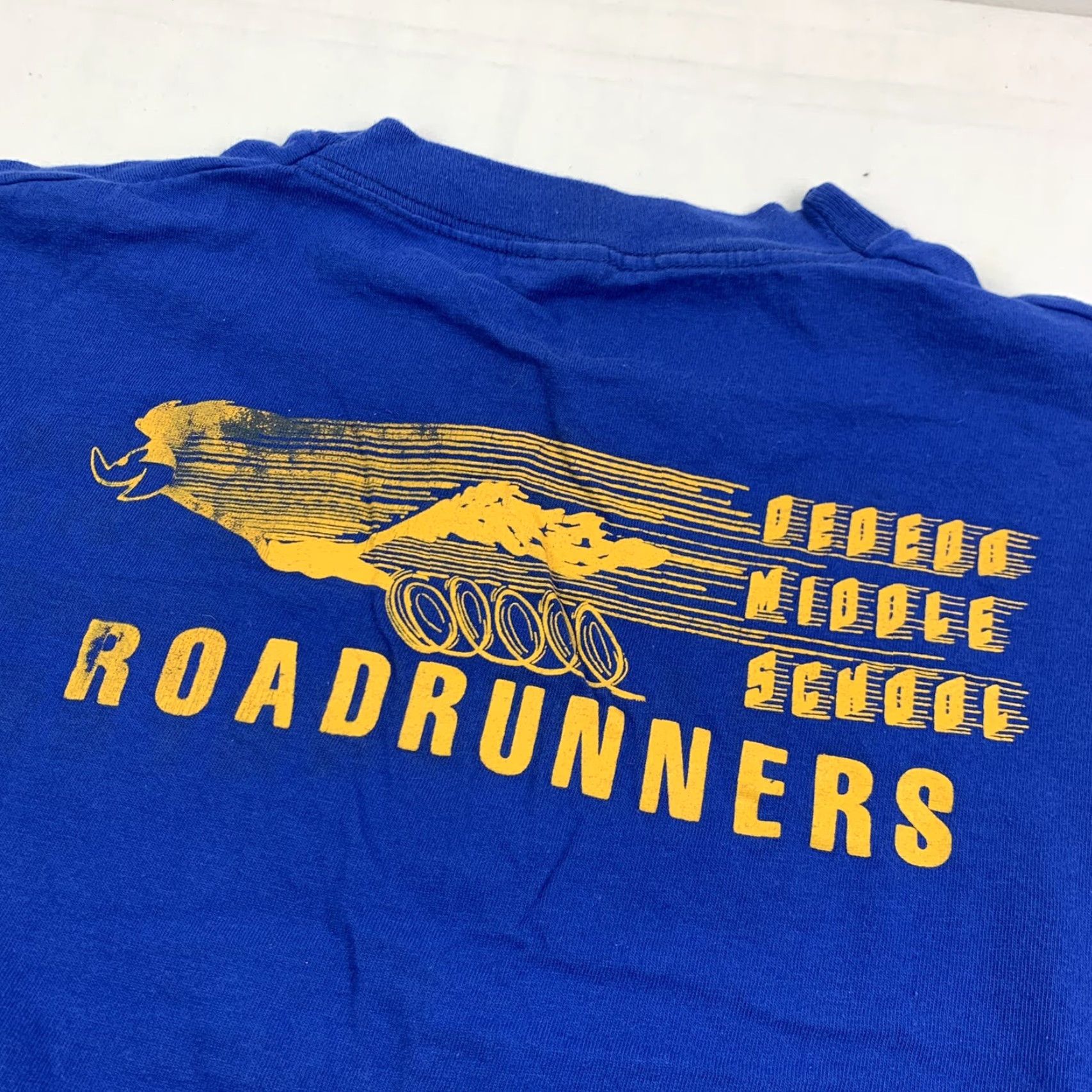Fruit Of The Loom VINTAGE DeeDee Middle School Roadrunners T Shirt Adult Large Blue Mascot 90s USA Fruit of the Loom Shirt Mens Size US L / EU 52-54 / 3 - 2 Thumbnail
