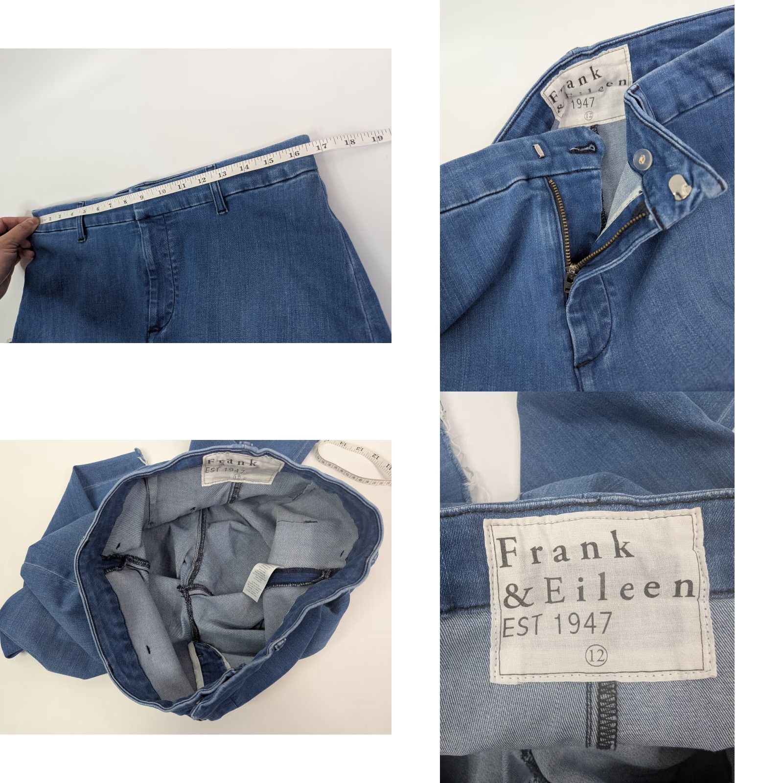 Frank & Eileen Frank & Eileen Kinsale 1977 Wash Denim Raw Hem Pants Size 12 Women Blue Straight Size 34" / US 12 / IT 48 - 8 Thumbnail