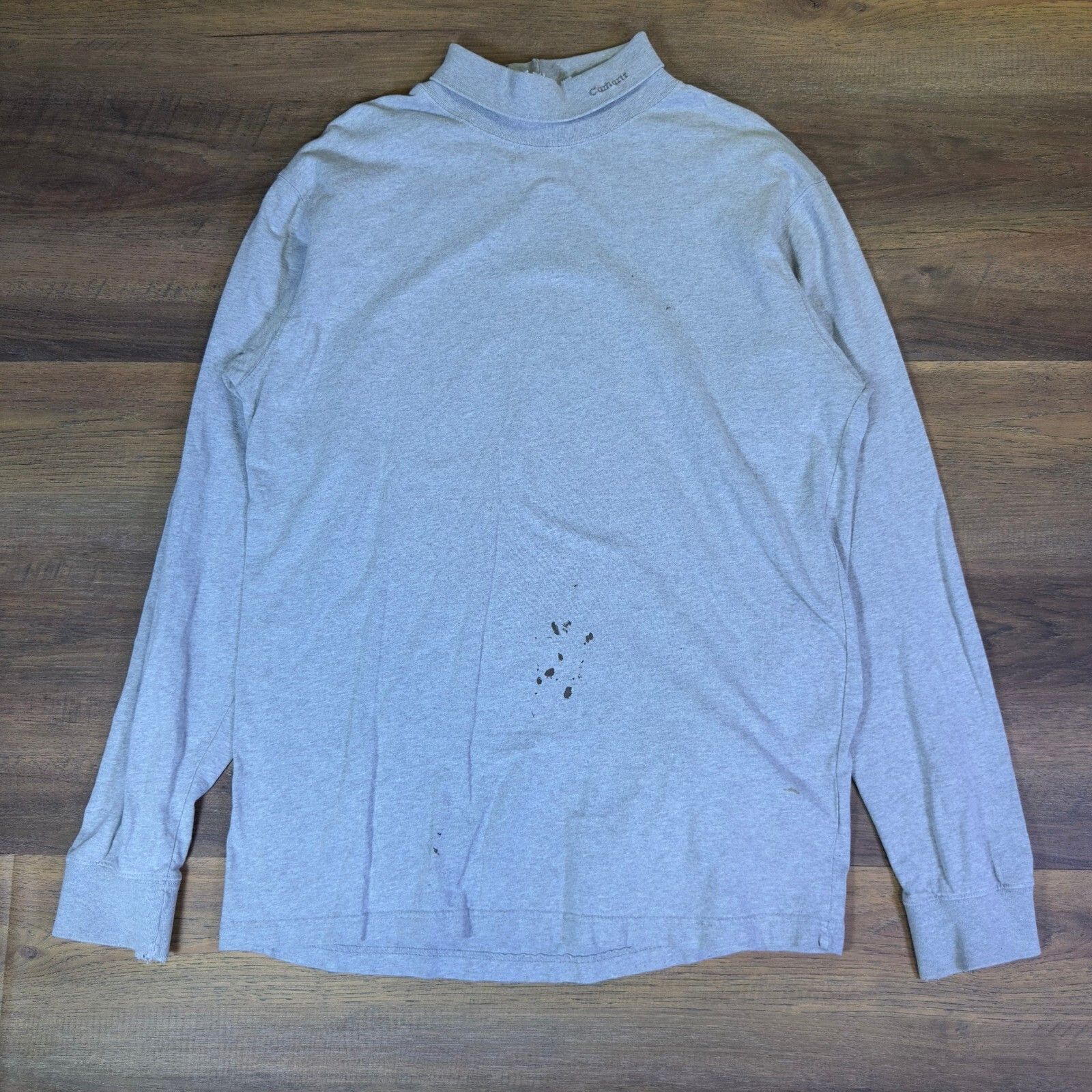 Carhartt Carhartt Mens XL Tall Mock Neck Shirt Gray Distressed Size US XL / EU 56 / 4 - 1 Thumbnail