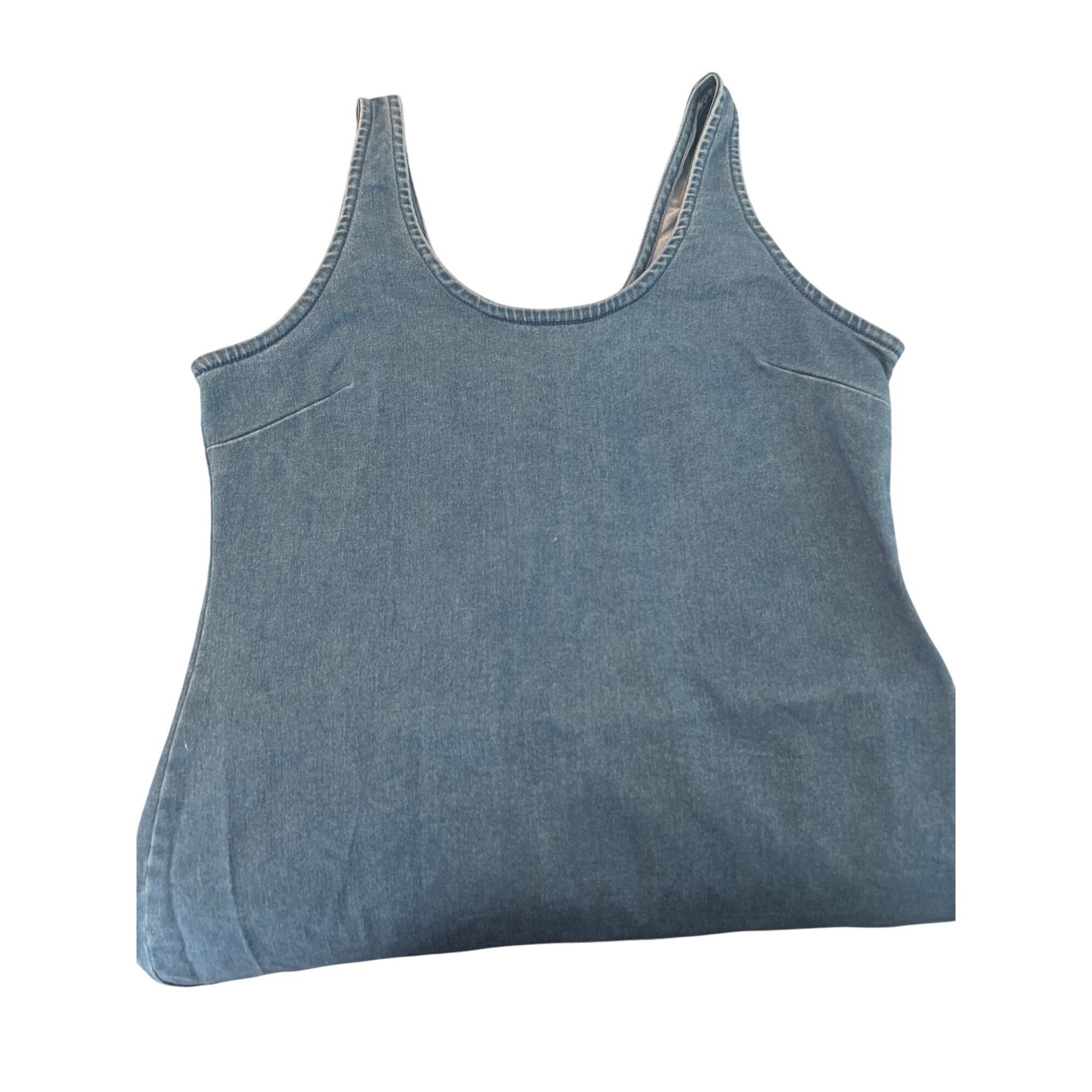 New Look New Look Blue Denim Bodycon Dress Fitted Sleeveless Back Zip Size L / US 10 / IT 46 - 3 Thumbnail