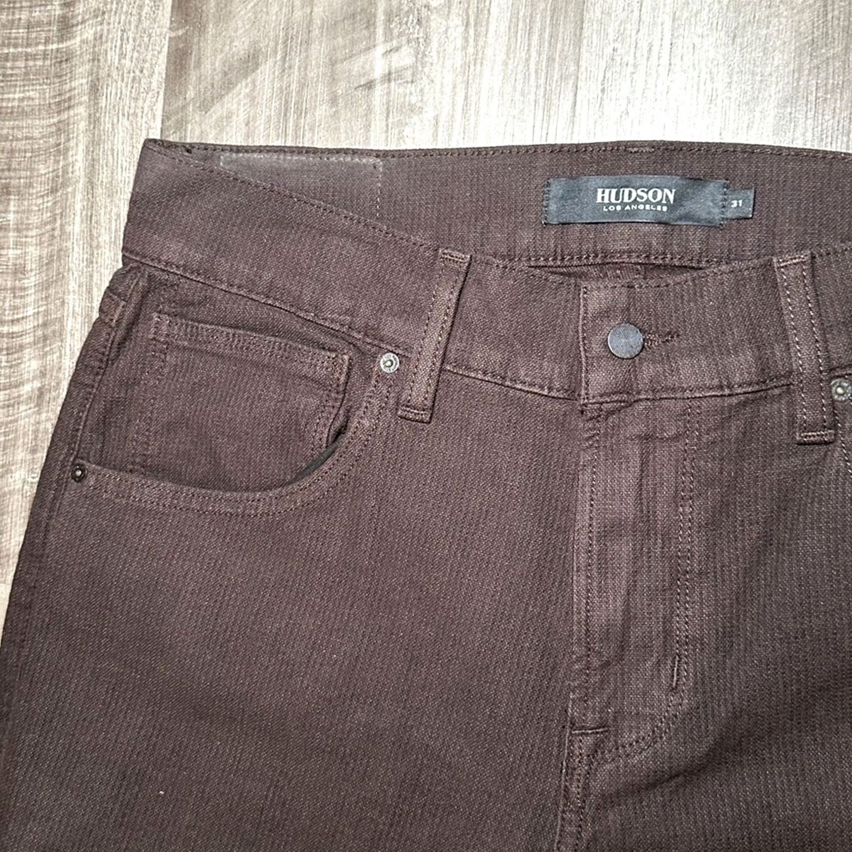 Vintage Hudson Jeans Hudson Blake Slim Straight Timber Textured Jeans 31 Brown Men Regular 31 Inseam 32 Fashion 90s MS8635 Size US 31 - 6 Thumbnail