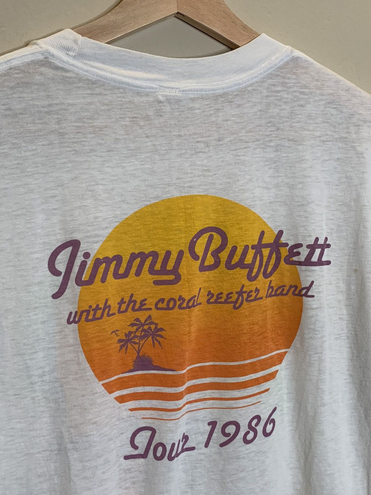 Band Tees × Vintage *RARE* VTG 1986 Jimmy Buffett Corona Coral Reefer Band Shirt Size US L / EU 52-54 / 3 - 4 Thumbnail