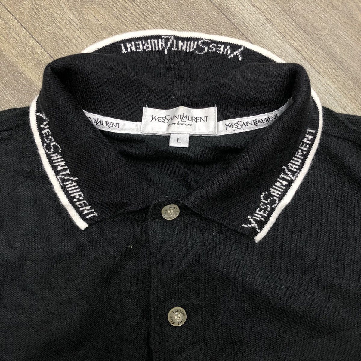 Vintage × Yves Saint Laurent Vintage Yves Saint Laurent Pour Homme YSL Pocket Polo Shirt Size US L / EU 52-54 / 3 - 6 Thumbnail
