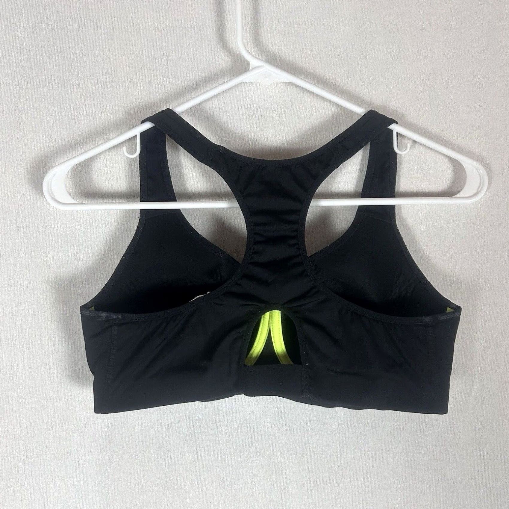 Nike Nike Dri-Fit Sports Bra Womens 34C Racerback Logo Swoosh Black Gym Run Size ONE SIZE - 3 Thumbnail