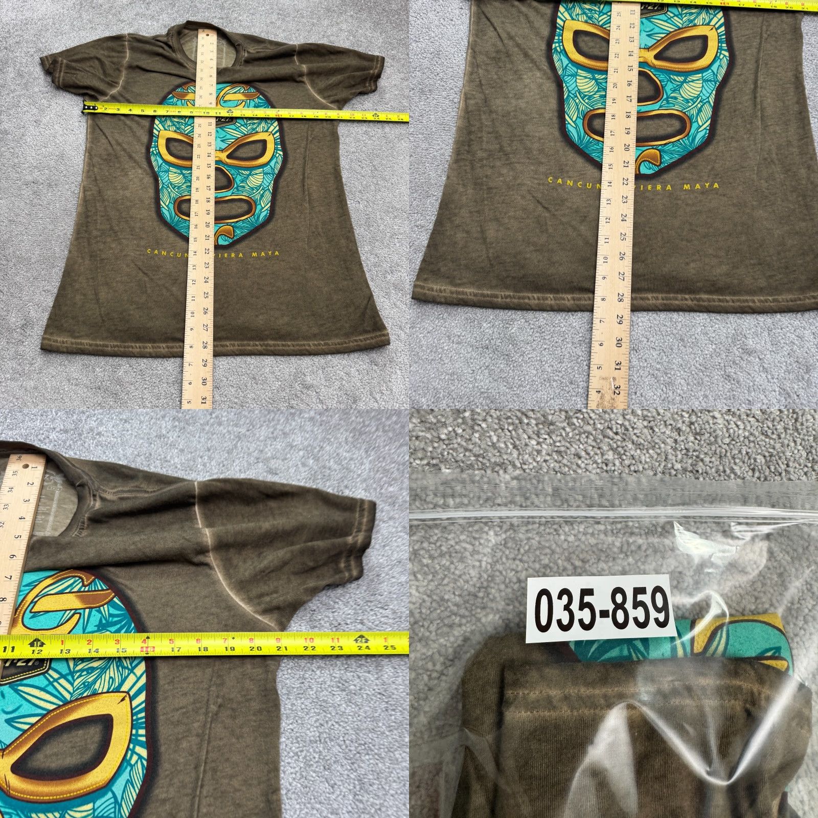 Vintage Pier 27 Cancun Riviera Maya Luchador Mask T-Shirt Mens Large Brown Mexican Tee Shirt Mens L Brown Pier 27 Mexican Streetwear Festival 90s Style Mens Size US L / EU 52-54 / 3 - 8 Thumbnail