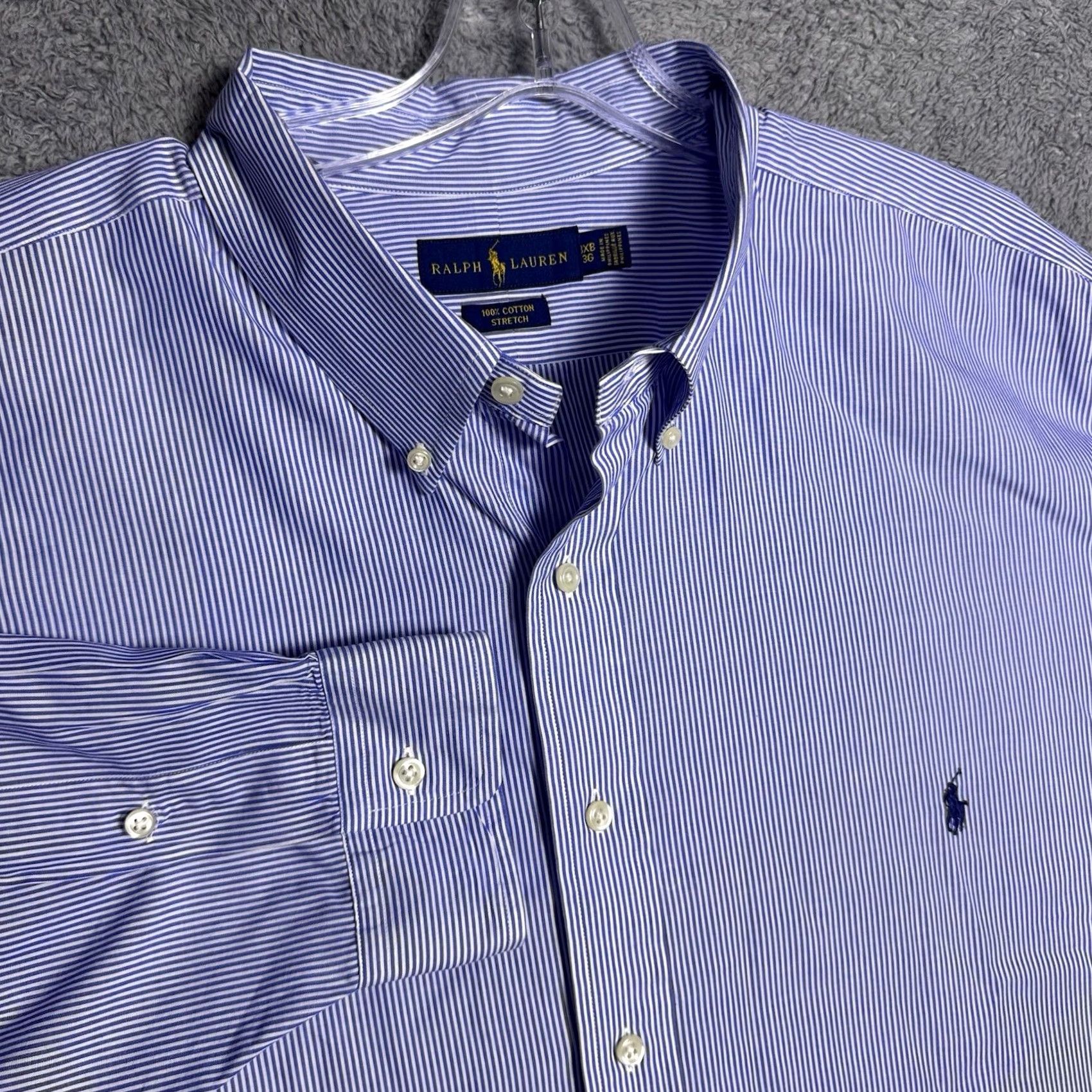 Polo Ralph Lauren Ralph Lauren Shirt Men 3XB Big Polo Pinstripe Oxford Stretch Cotton L/S Button-Up Collared Size US XXL / EU 58 / 5 - 2 Thumbnail