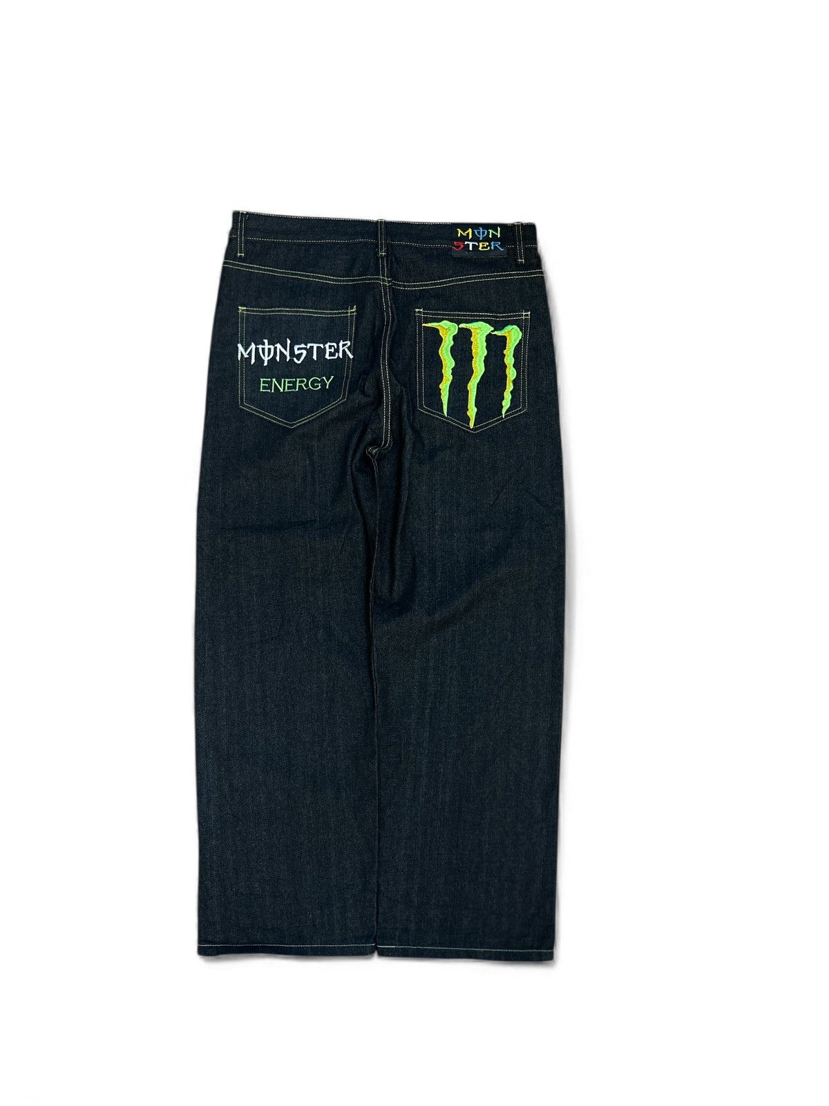 Vintage Vintage Y2K Monster Energy Drink Embroidered Dark Wash Denim Size US 38 / EU 54 - 3 Thumbnail