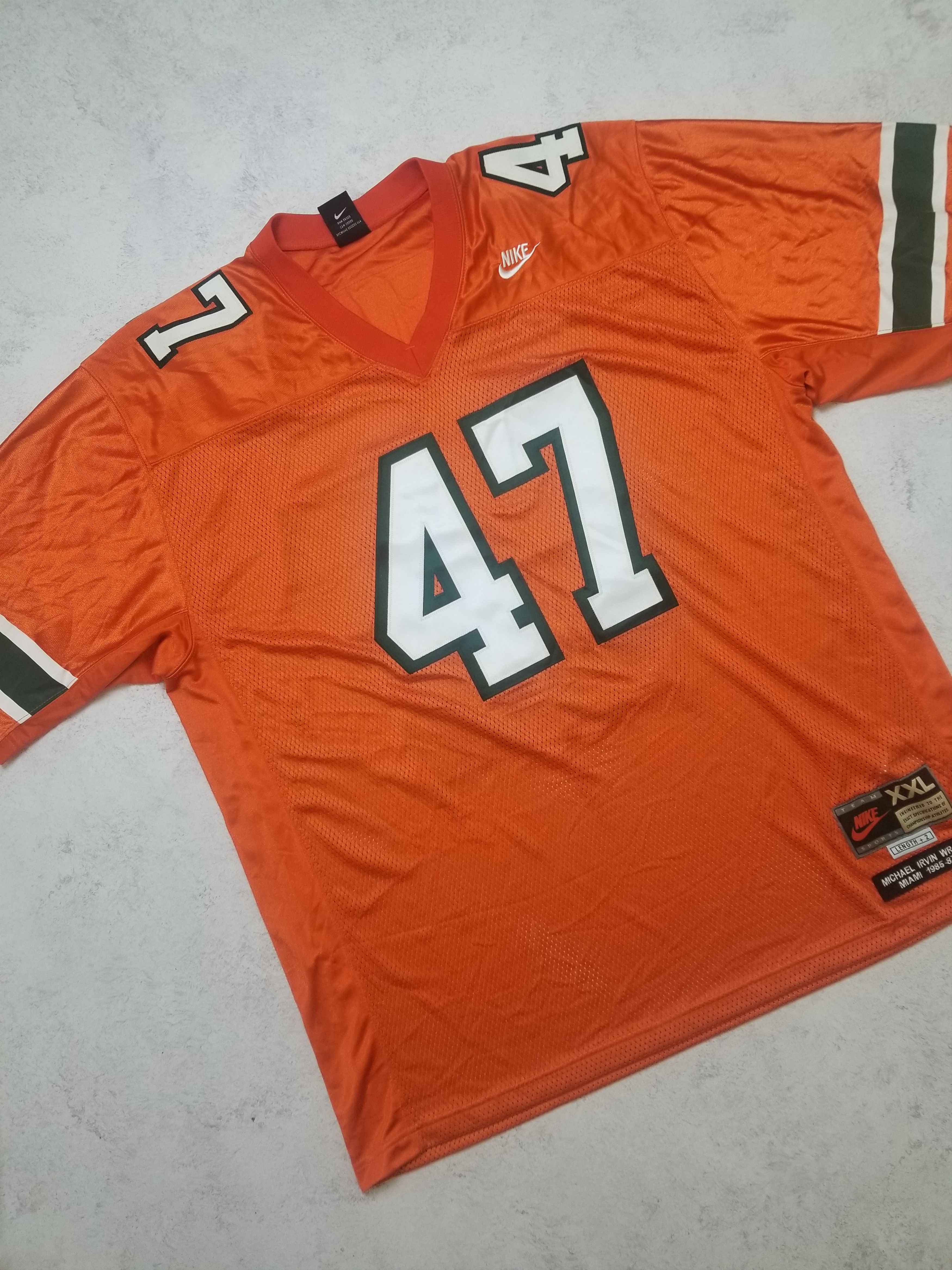 Nike Vintage Michael Irvin #47 University Miami Hurricanes Jersey Size US XXL / EU 58 / 5 - 19 Thumbnail