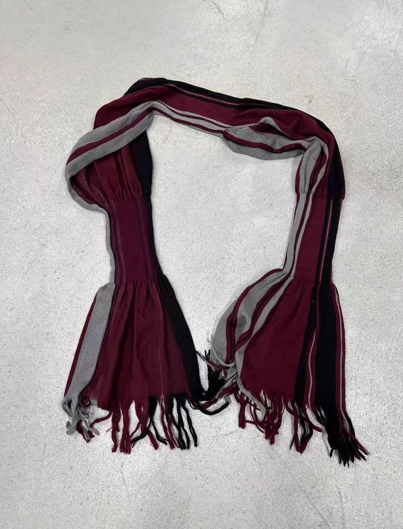 Yohji Yamamoto Yohji Yamamoto Y's Wool Stripe Scarf (Skirt Style) K3 Size ONE SIZE - 2 Thumbnail