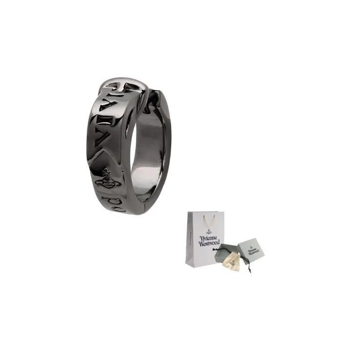Vivienne Westwood Vivienne Westwood Brass Earring in Silver Black Size ONE SIZE - 1 Thumbnail