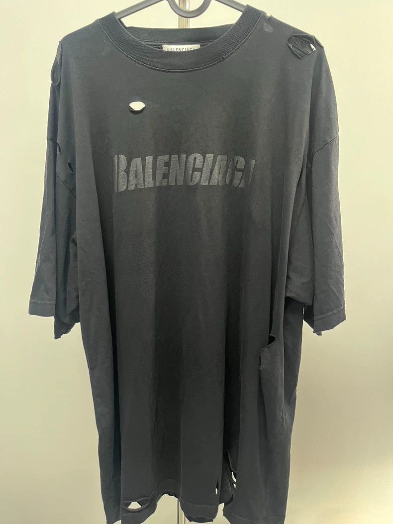 Balenciaga Balenciaga Black havoc slogan logo short sleeve Size US S / EU 44-46 / 1 - 1 Thumbnail