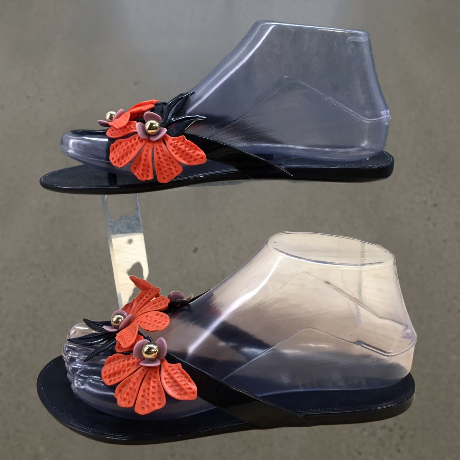 Nine West Nine West Sandal Womens 5 Flip Flop Flats Comfort Blue Orange Slip On Size US 5 / IT 35 - 1 Thumbnail