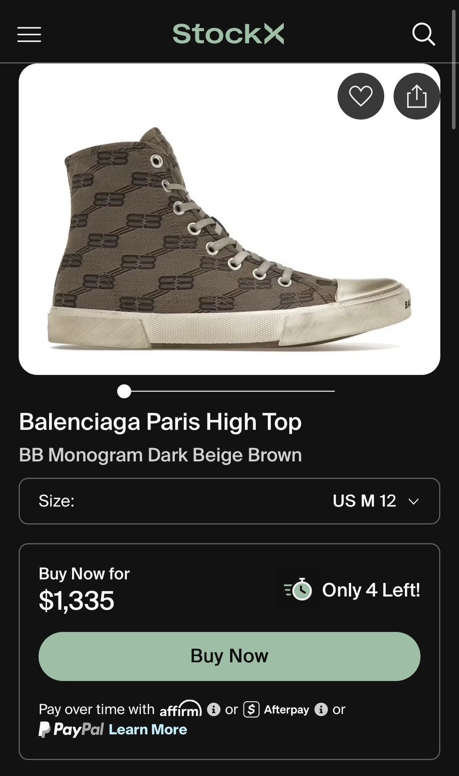 Balenciaga Balenciaga Paris High Top Sneaker Size US 12 / EU 45 - 12 Thumbnail