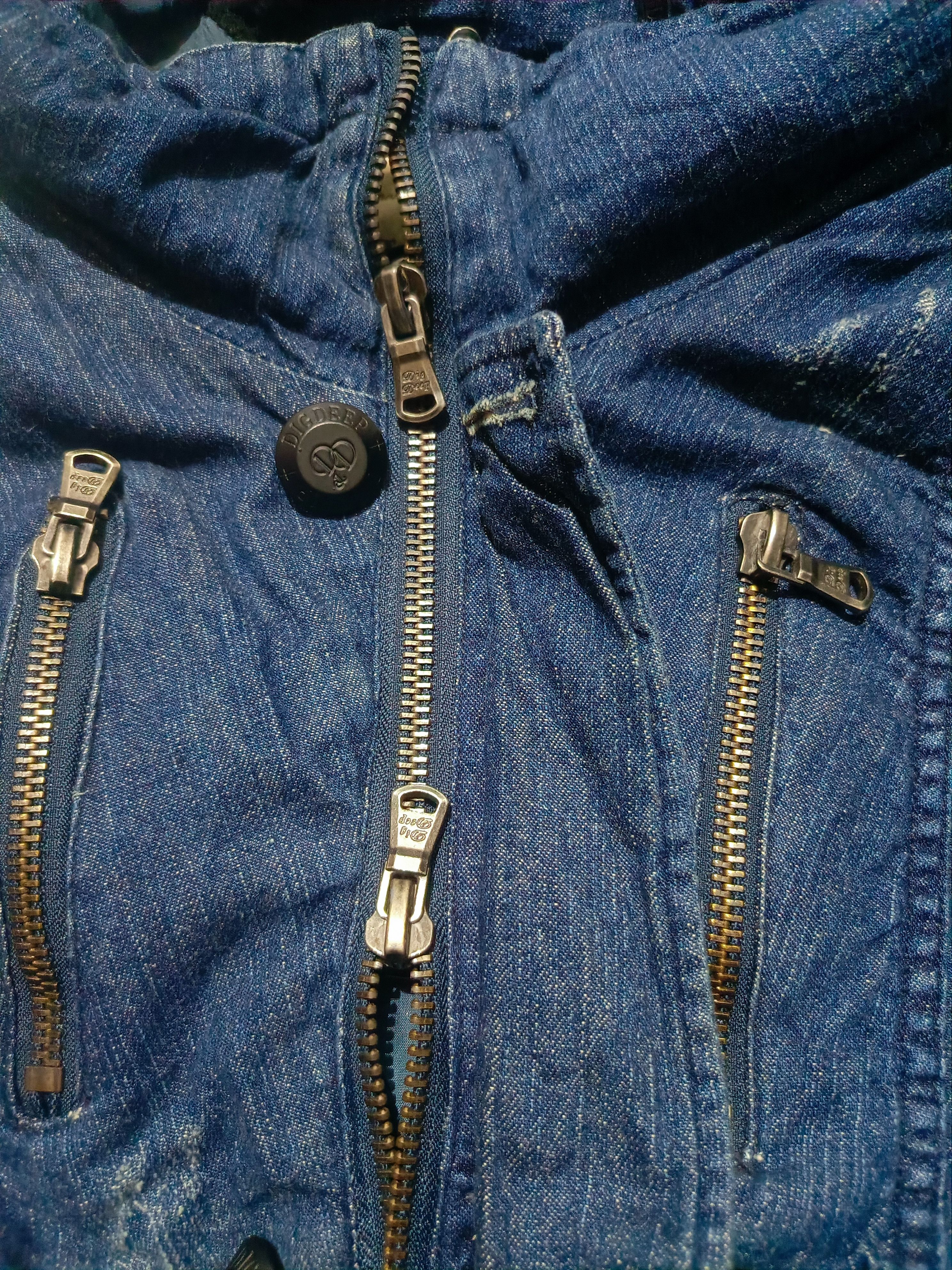 14th Addiction Dig Deep - Japan Fur Distressed Puffer Denim Jacket Size US XL / EU 56 / 4 - 7 Thumbnail